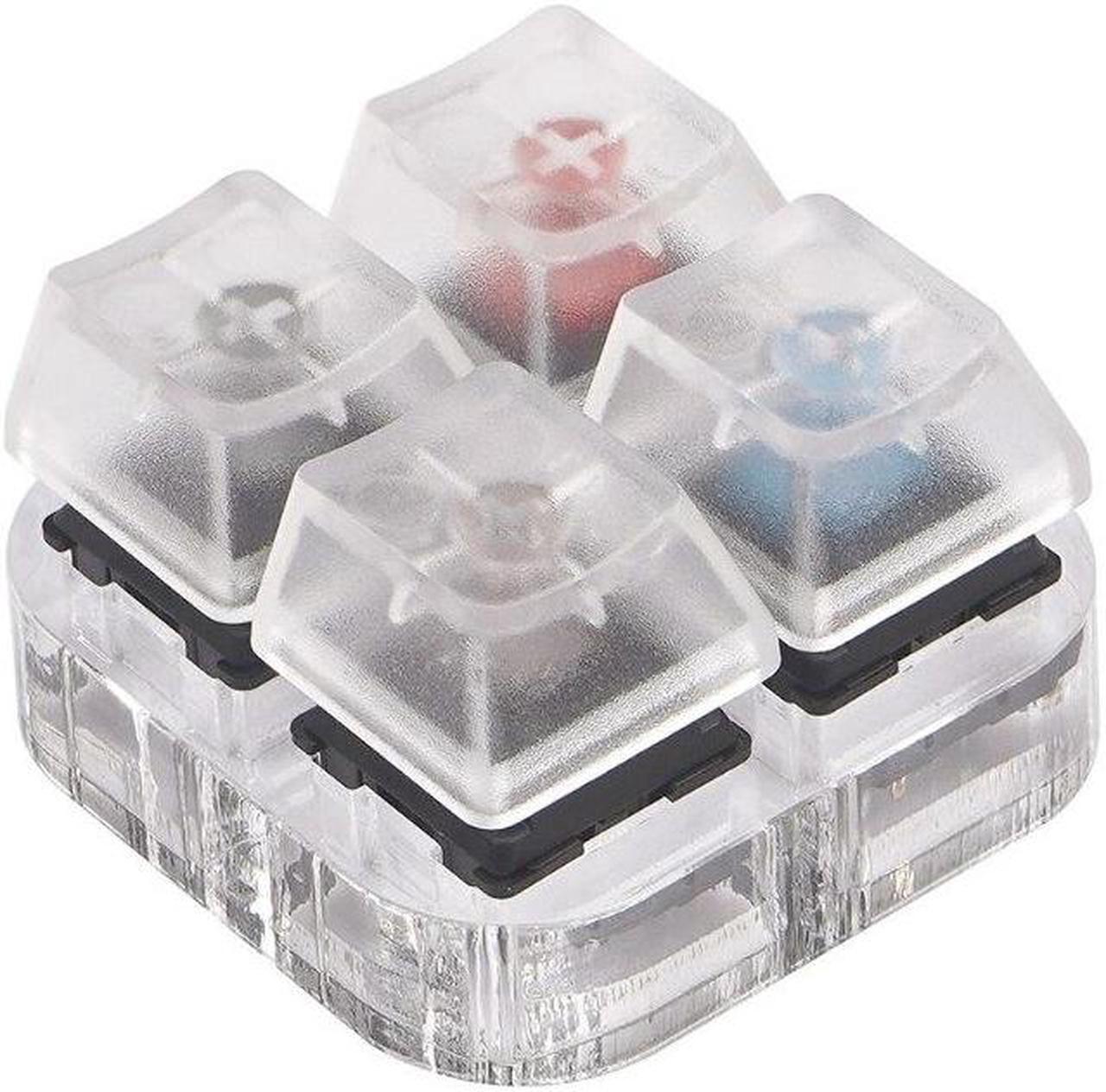 Main image of 4 Key Caps Testing Tool Cherry MX Switches Keyboard Tester Kit Clear Keycaps Sampler PCB Mechanical Keyboard(four axis)