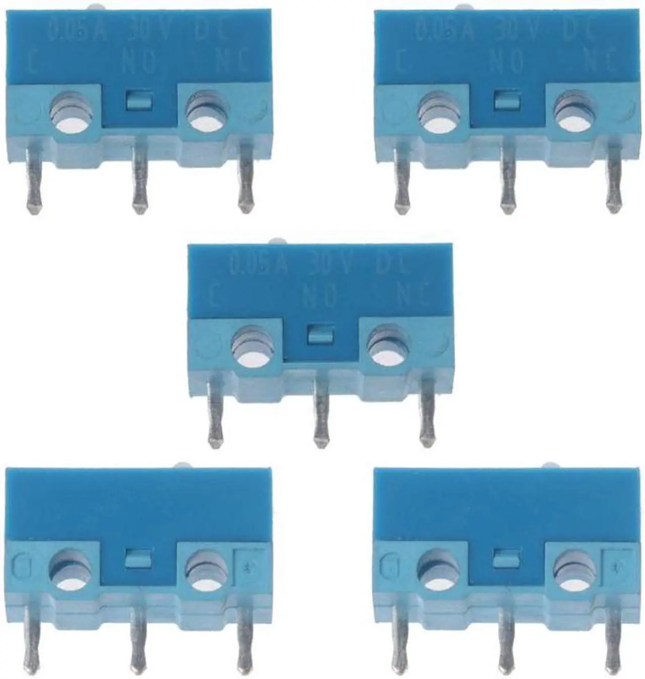 Main image of 5Pcs HUANO-White Dot Blue Shell 0.74N Mouse Micro Switch Silver Alloy Contacts 20 Millions Lifetime