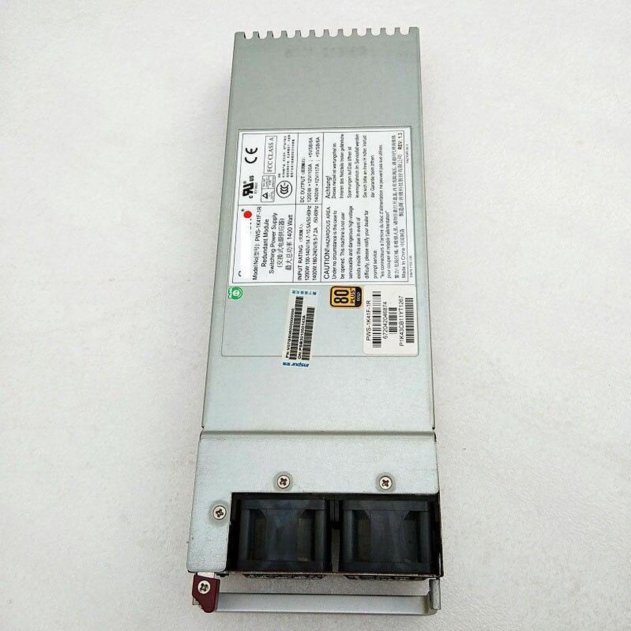 Alt view image 4 of 5 - PWS-1K41F-1R 1400W 1U Redundant 80 Plus Gold Power Supply PSU