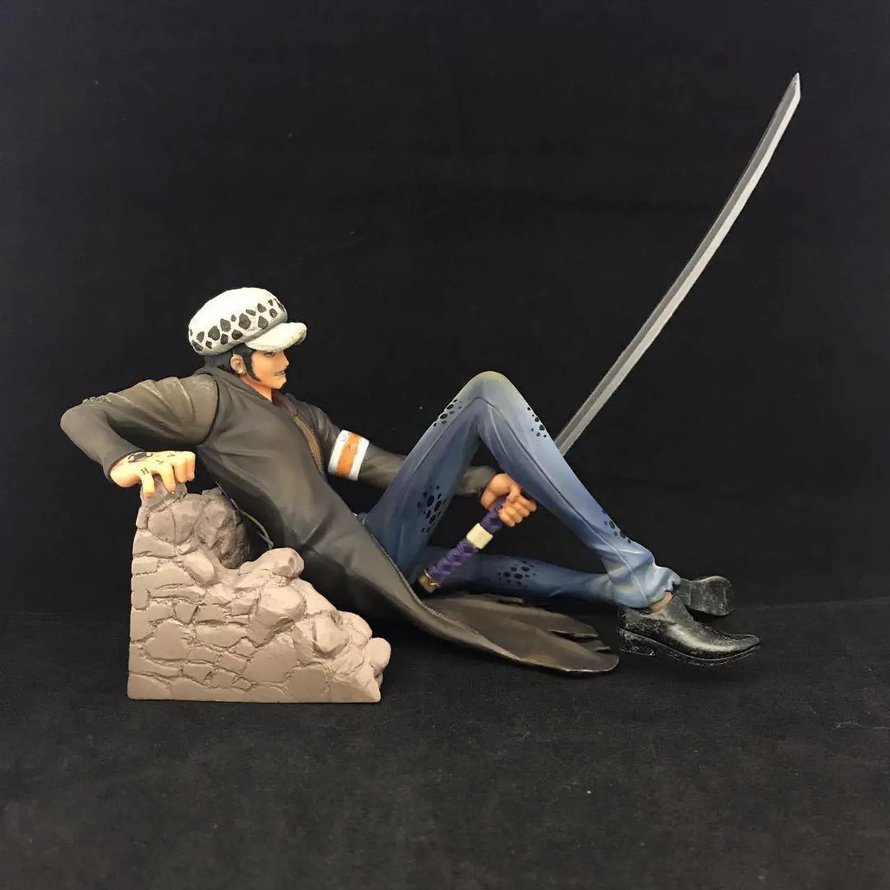 Alt view image 5 of 6 - Anime One Piece Trafalgar Law Battle Damage Sitting Position PVC Action Figure Collectible Model Doll Toy 18cm