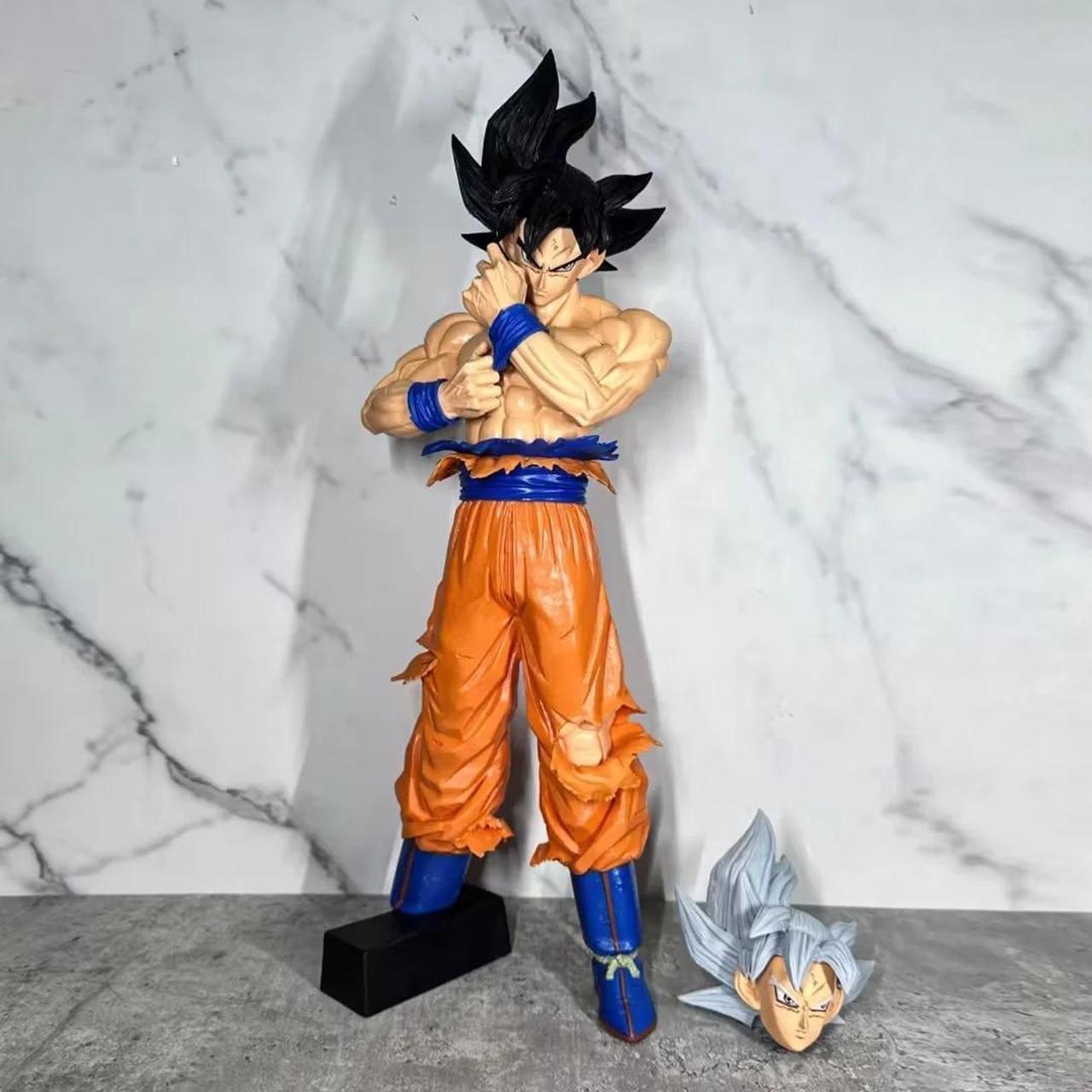 Anime Ball Z Super Saiyan Son Goku Kakarotto Ultra Instinct Double Head PVC Action Figure Collectible Model Doll Toy 45cm