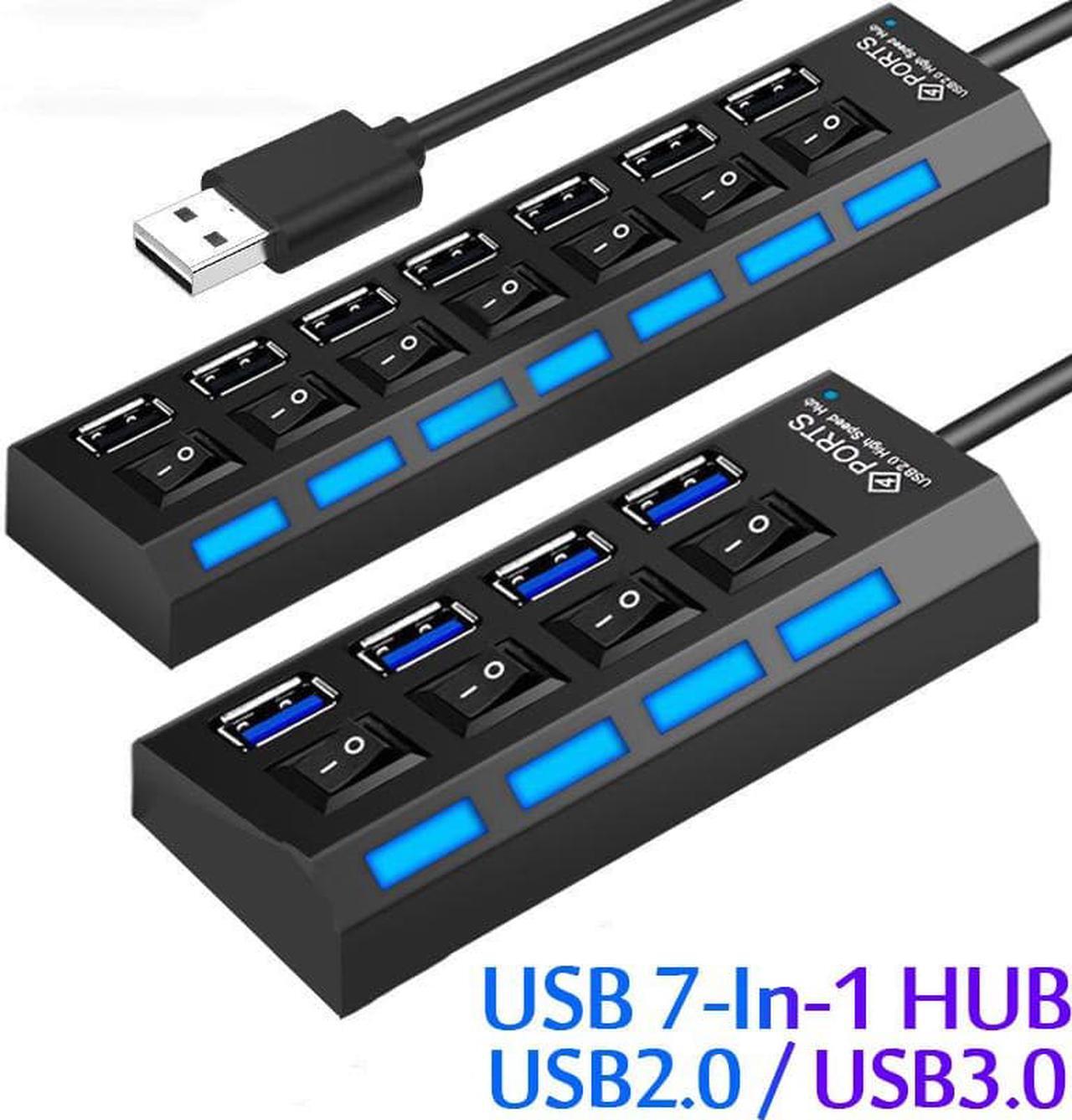 Main image of USB 2.0 Hub USB Hub 2.0 Multi USB Splitter Hub Use Power Adapter 4/7 Port Multiple Expander USB 3.0 Hub with Switch 30CM Cable Color:chocolate(As the picture show)
