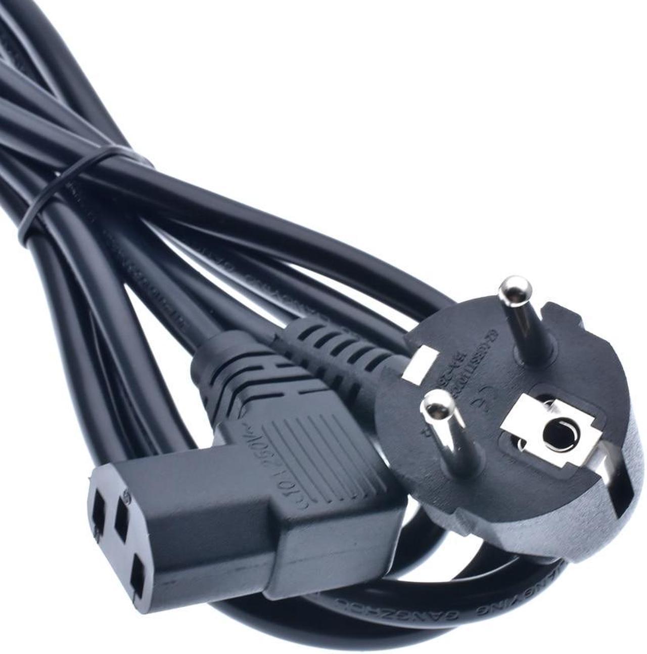 Power Cord CEE7/7 Male Plug to IEC320-C13 Female Right Angled Power Adapter Cable For Wall Mount TV(Right Angled 1.8M)