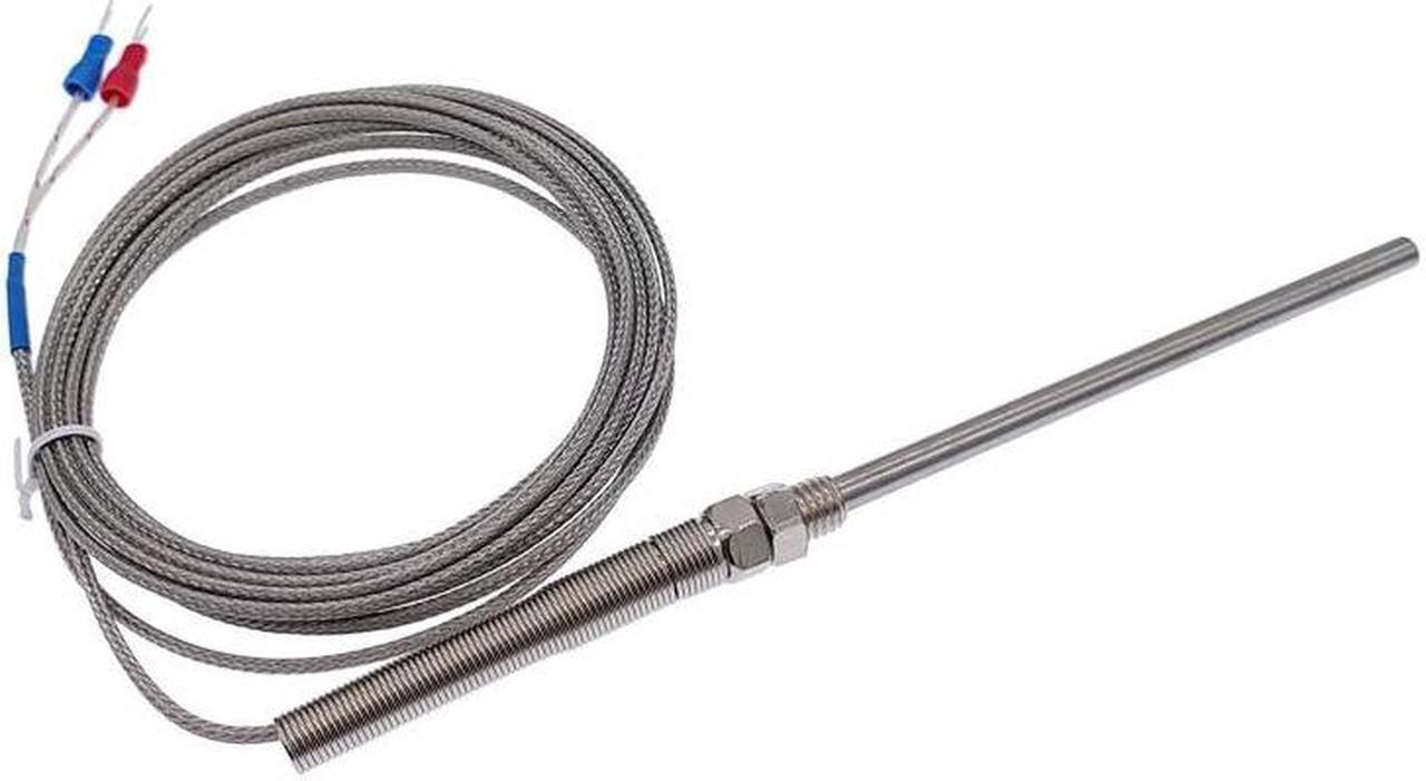 Main image of 100mm K type thermocouple probe type thermocouple sensor  stainless steel thermocouple 0-400(line length 5m)