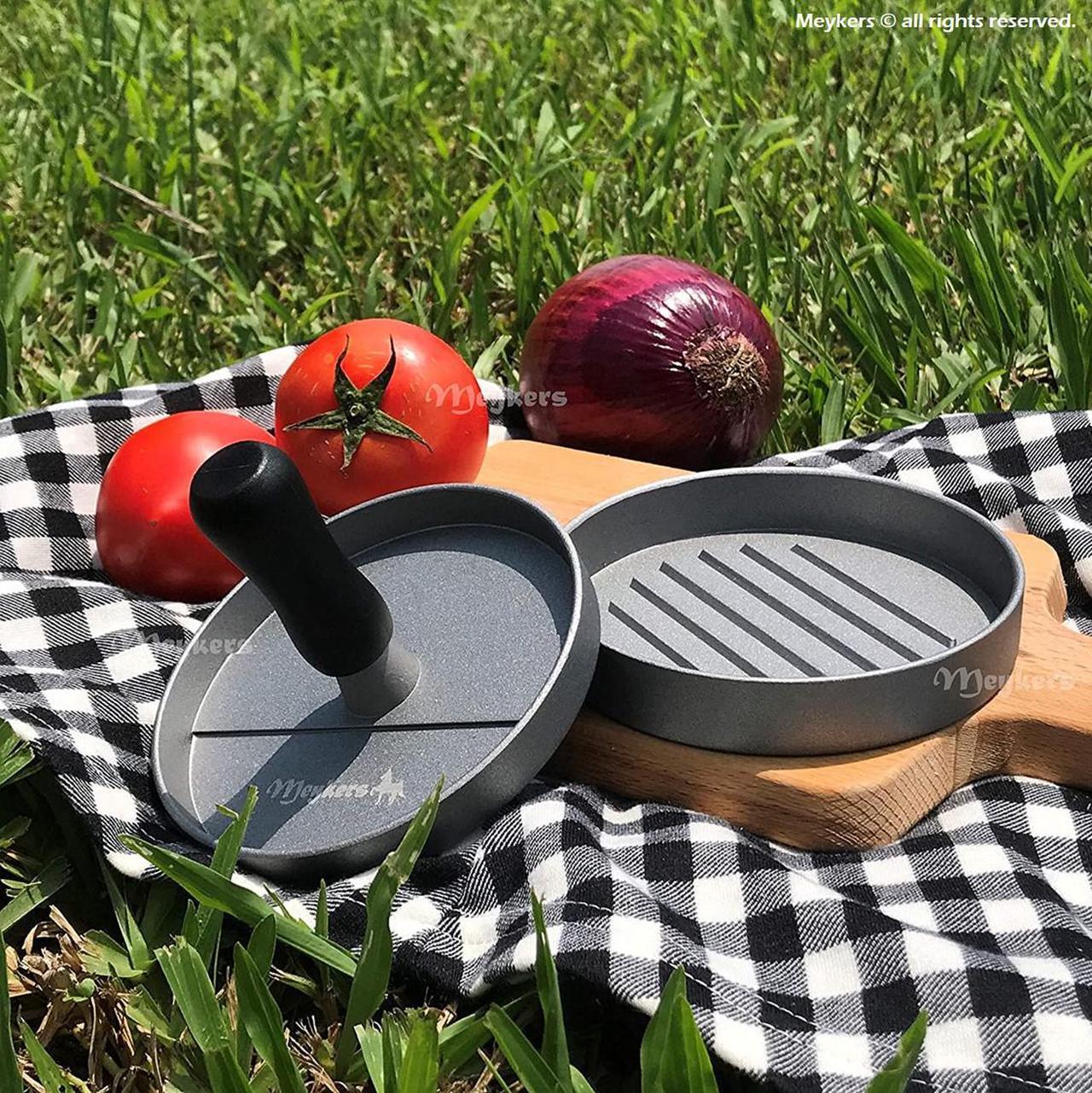 Alt view image 5 of 6 - Meykers Burger Press 100 Patty Papers Set - Hamburger Press Patty Maker Non-Stick Mold with Wax Patty Paper Sheets for Making Quarter Lb or 1/3 Pound burger - Best BBQ Grill Griddle Gift Idea