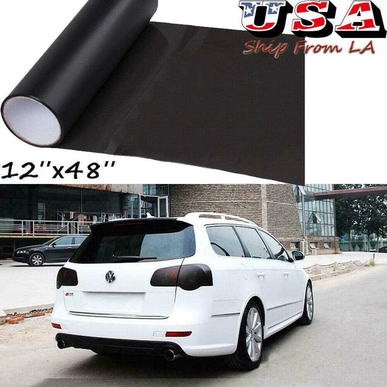 Main image of 12"x 48" Matte Black Tint Headlight Taillight Vinyl Wrap Sheet Sticker Trim