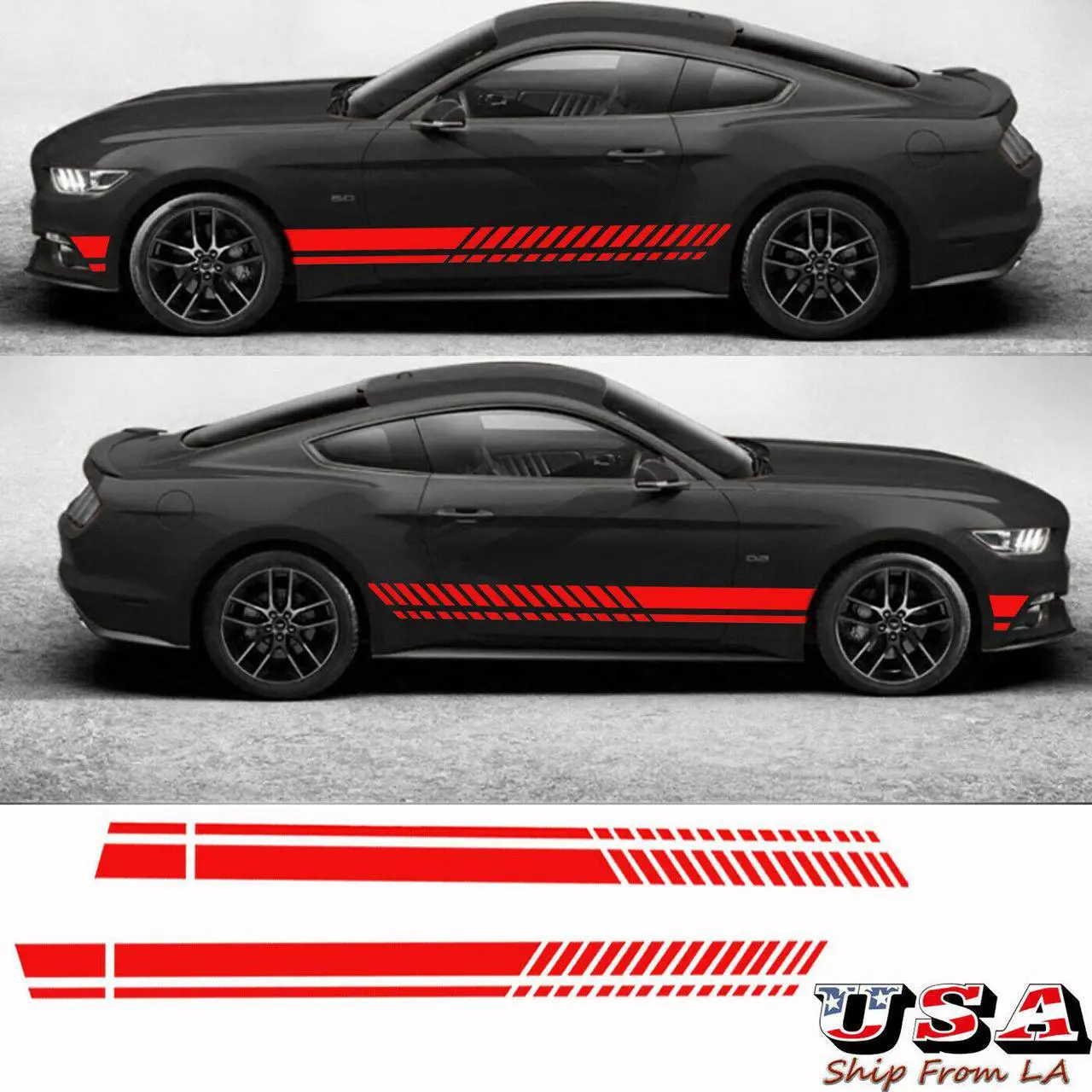 Main image of Racing Side Rocker Stripes Decal Sticker for Dodge Challenger RT SRT 2008-2019