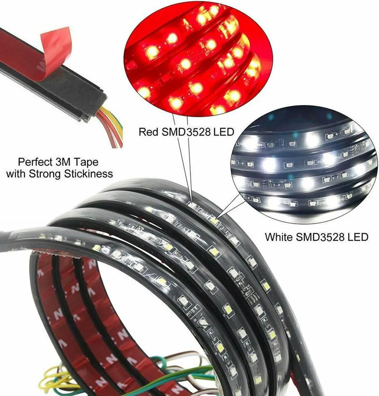 Alt view image 3 of 7 - 60 Inch LED Tailgate Light Bar for Trucks Brake/Running/Sequential Turn Signals/Reverse/Double Flashing Lights for Ford F-150 F-250 F-350 Super Duty