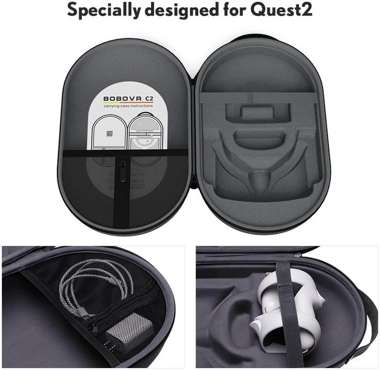 Alt view image 4 of 6 - BOBOVR C2 Carrying Case For Oculus Quest 2 Waterproof VR Accessories