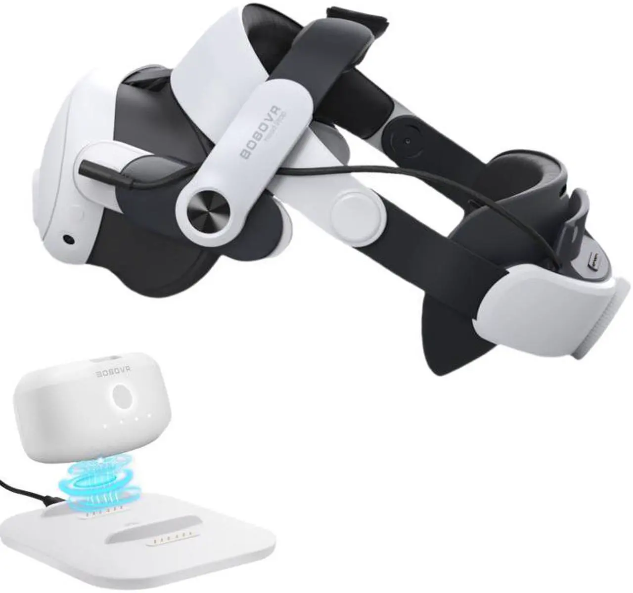 Main image of BOBOVR M3 Pro Battery Head Strap Compatible with Oculus
Quest 3S / 3  Elite Halo Strap 5200mAh 2 Batteries and 1 charging
dock for Meta Quest 3S / 3  VR Accessories