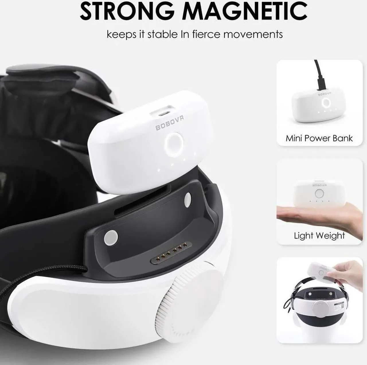 Alt view image 4 of 7 - BOBOVR M3 Pro Battery Head Strap Compatible with Oculus
Quest 3S / 3  Elite Halo Strap 5200mAh 2 Batteries and 1 charging
dock for Meta Quest 3S / 3  VR Accessories