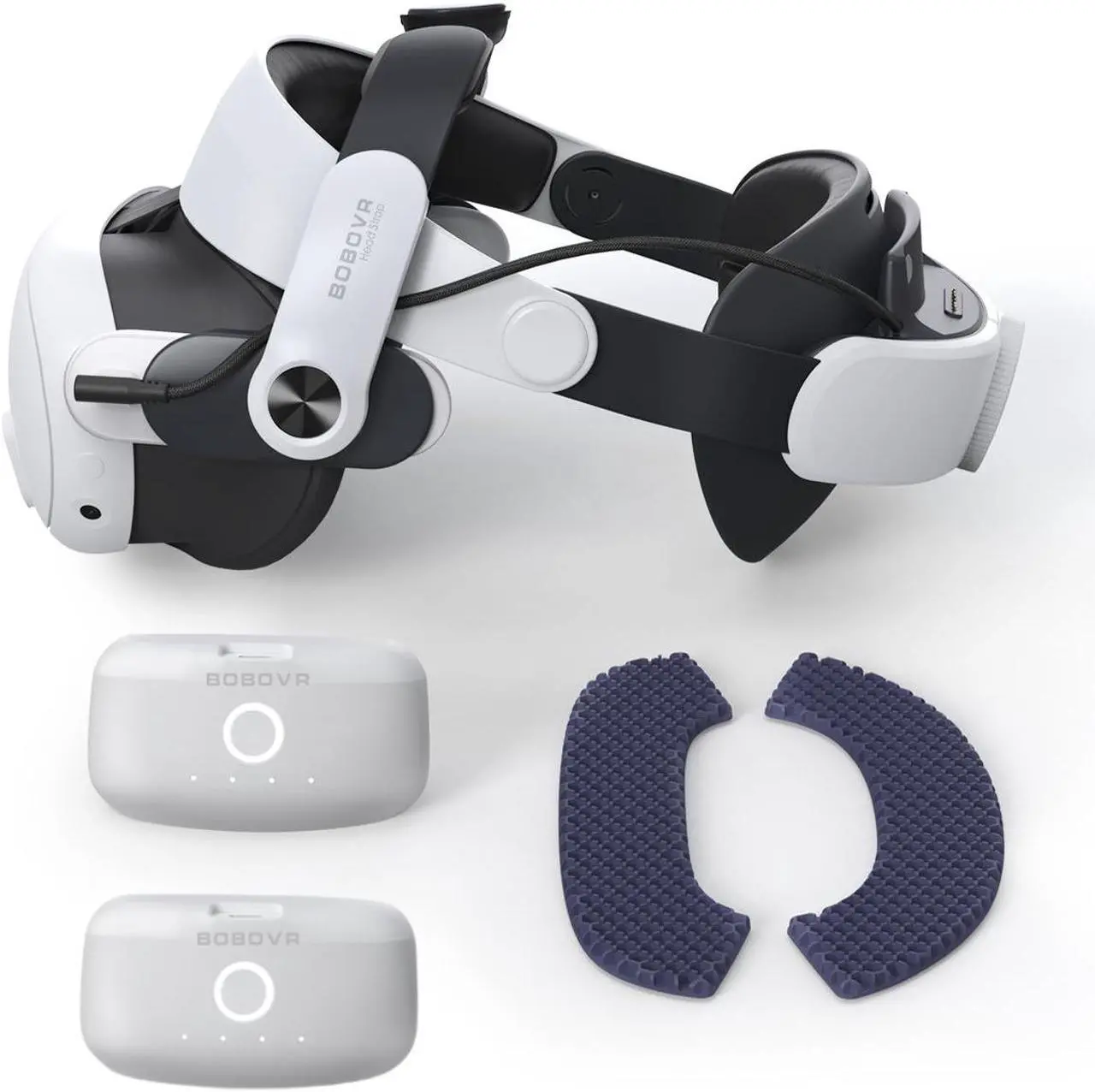 Main image of BOBOVR M3 PRO Comfort Battery Head Strap Compatible with Meta Quest 3S / 3  Replacement of Elite Strap Enhanced Playtime and Support and Two 5200mAh Batteries