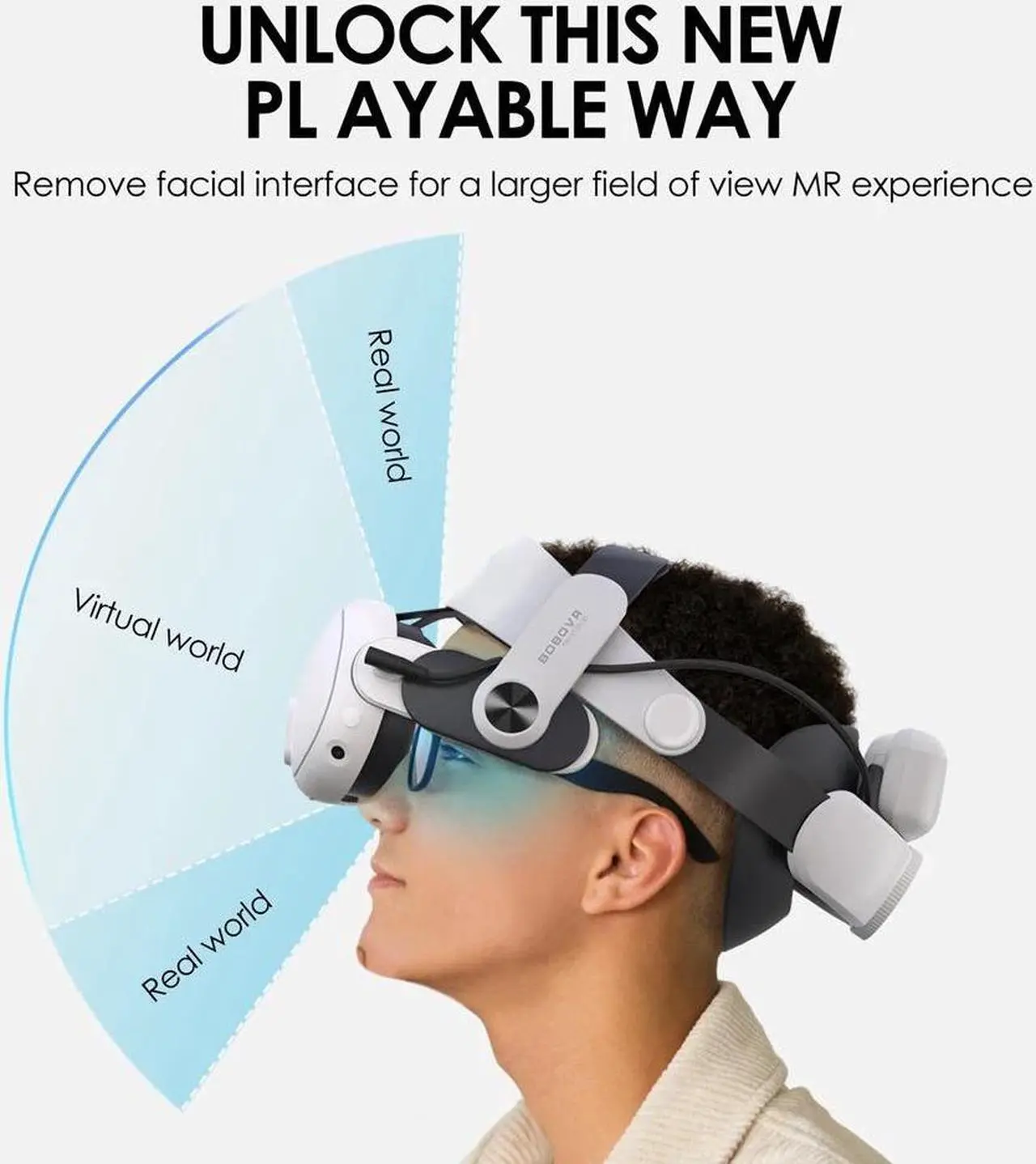Alt view image 6 of 7 - BOBOVR M3 PRO Comfort Battery Head Strap Compatible with Meta Quest 3S / 3  Replacement of Elite Strap Enhanced Playtime and Support and Two 5200mAh Batteries