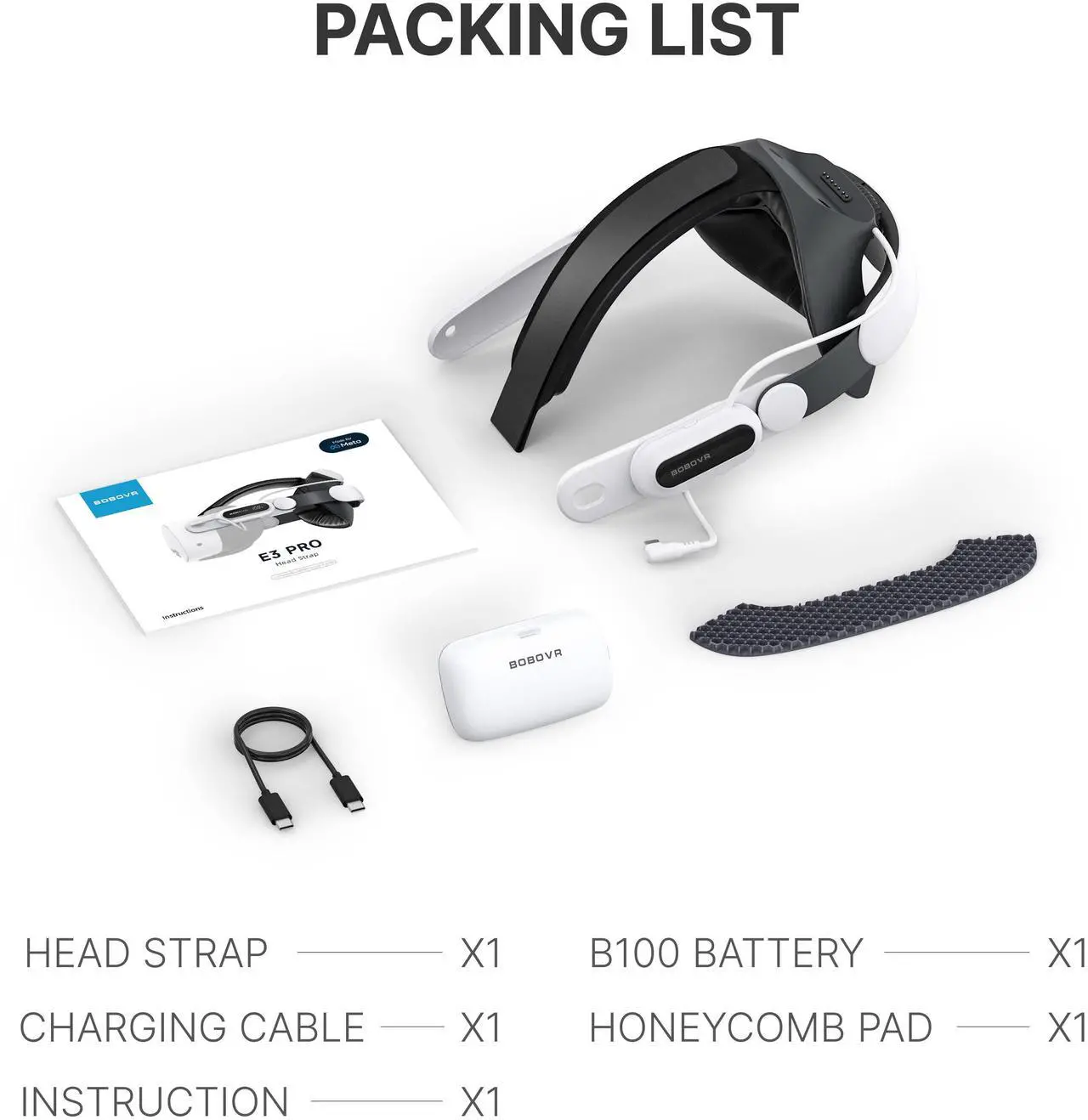 Alt view image 7 of 7 - BOBOVR E3 Pro Battery Strap Compatible with Meta Quest 3 and 3S Extended Playtime Comfort Fit Enhanced VR Experience