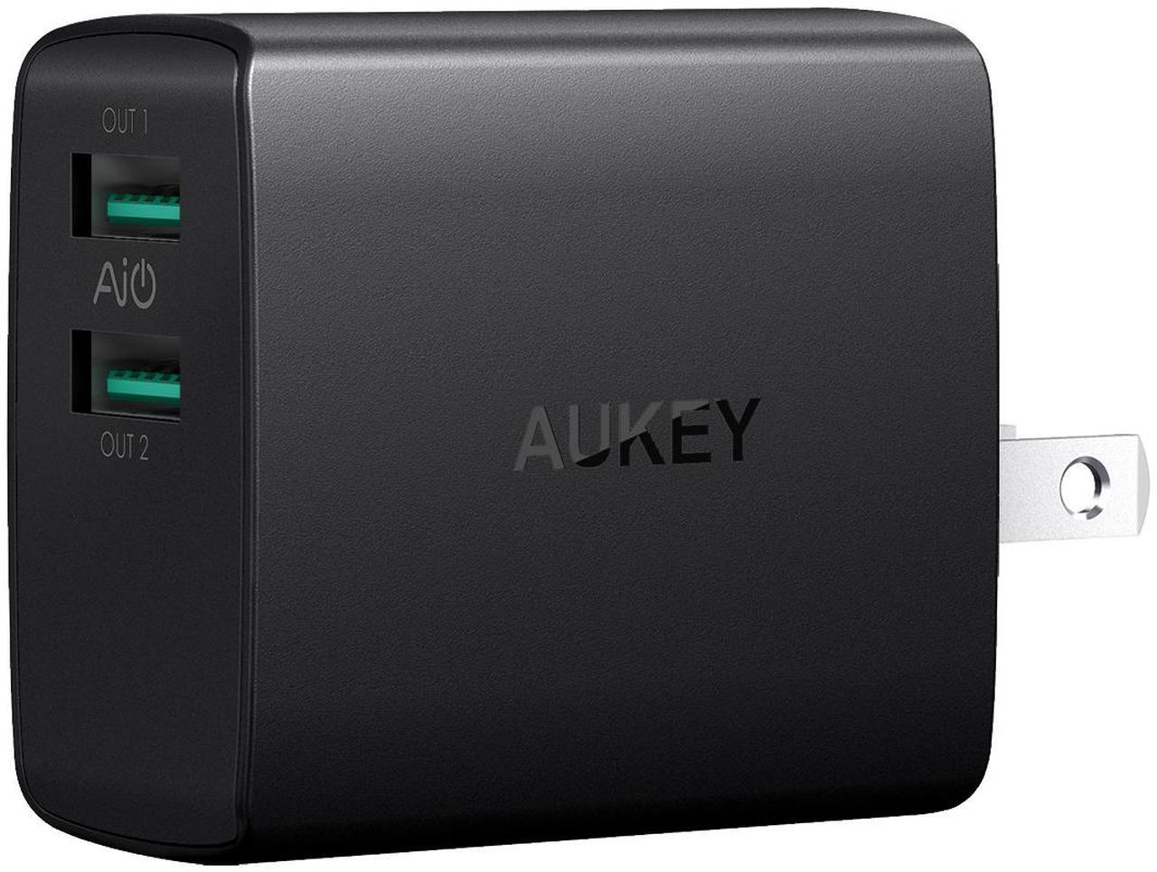 Main image of AUKEY Wall Charger Ultra Compact Dual Port 4.8A Output Fast Charging Foldable Plug USB Charger PA-U42