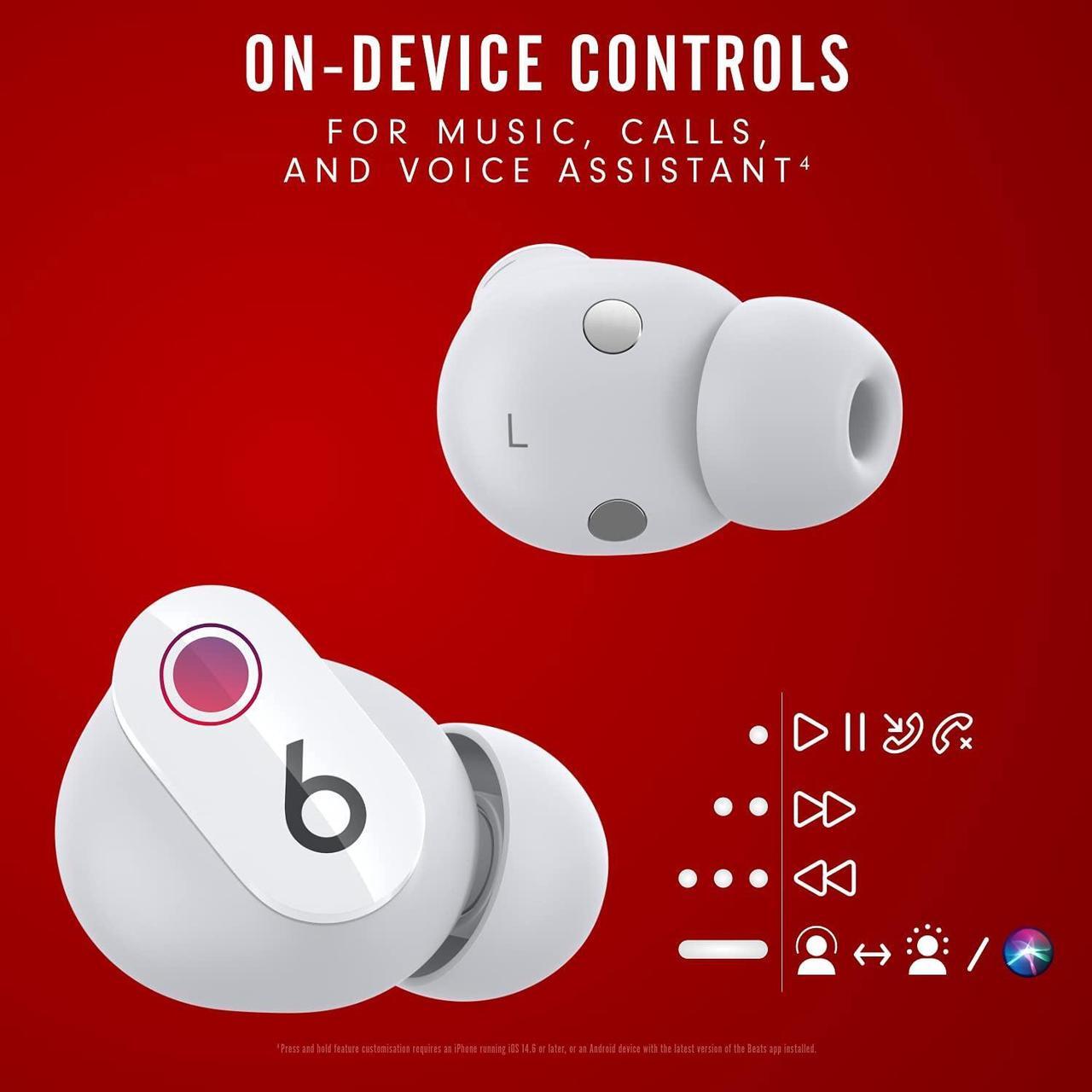 Alt view image 10 of 20 - Beats Studio Buds True Wireless Noise Cancelling Earphones (MJ4Y3LL/A) – White