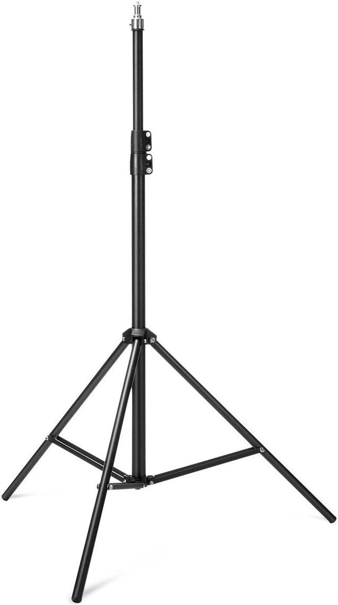 LAUGFIN Photography Light Stand,3-6.6 ft/92-200CM Adjustable Sturdy Tripod Stand with 1/4" Thread with for Relfectors, Softboxes, Lights, Umbrellas, Backgrounds, Load Capacity: 17.6lb/8kg