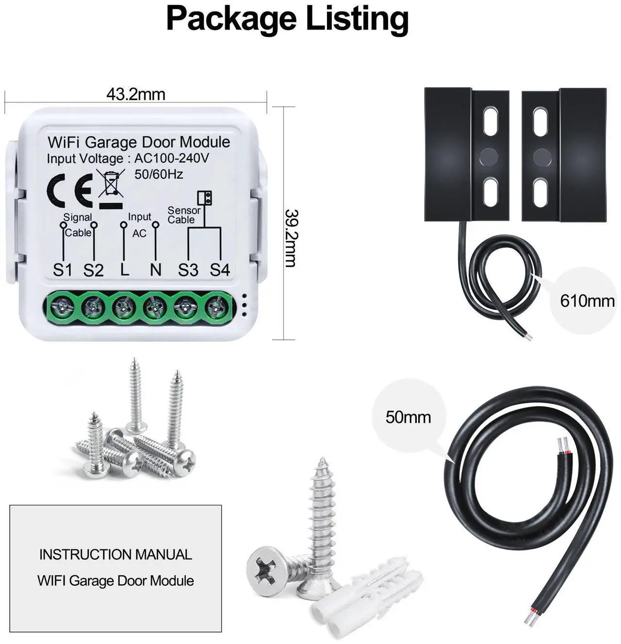 Alt view image 2 of 7 - Tuya WiFi Gate Opener Intelligent Garage Door Opener Controller Mobilephone Remotely APP Control Compatible with Alexa Google Home for Voice Control
