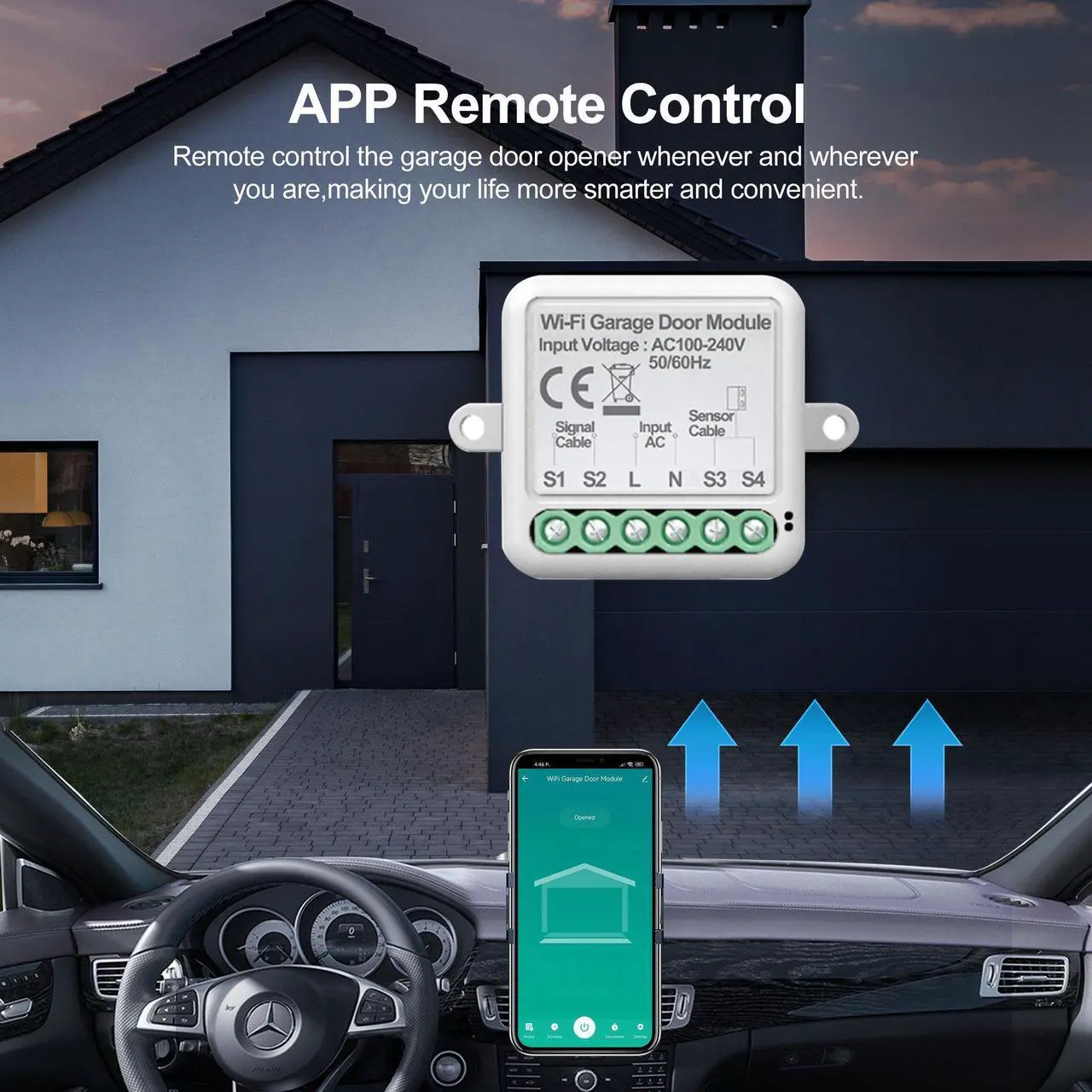 Alt view image 3 of 7 - Tuya WiFi Gate Opener Intelligent Garage Door Opener Controller Mobilephone Remotely APP Control Compatible with Alexa Google Home for Voice Control