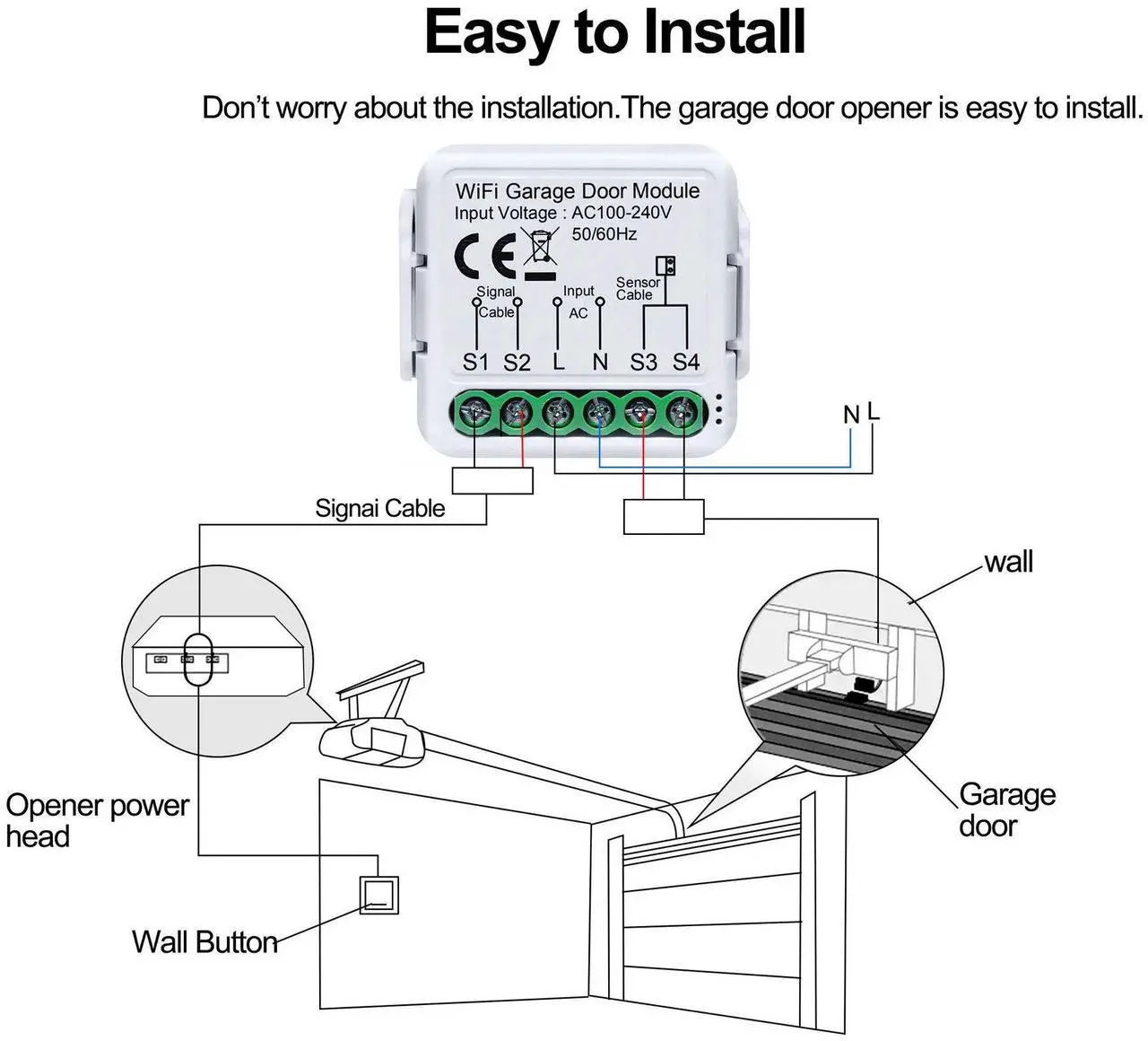 Alt view image 5 of 7 - Tuya WiFi Gate Opener Intelligent Garage Door Opener Controller Mobilephone Remotely APP Control Compatible with Alexa Google Home for Voice Control
