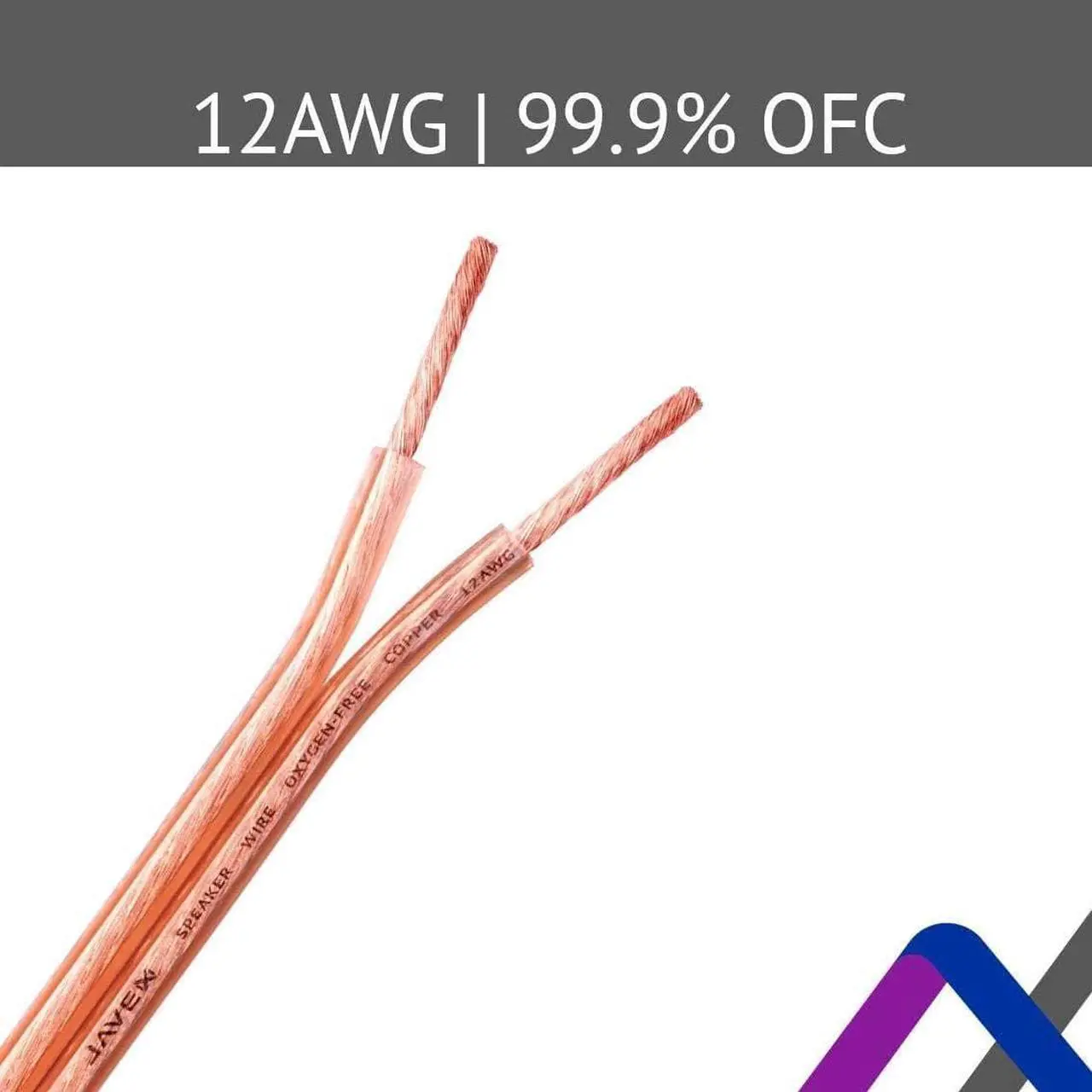 Alt view image 3 of 6 - 12-Gauge AWG JAVEX Speaker Wire OFC Oxygen-Free Copper 99.9% Cable for Hi-Fi Systems, Mixer, Amplifiers, AV receivers, Home Theater, Subwoofer, Soundbar, 100 FT