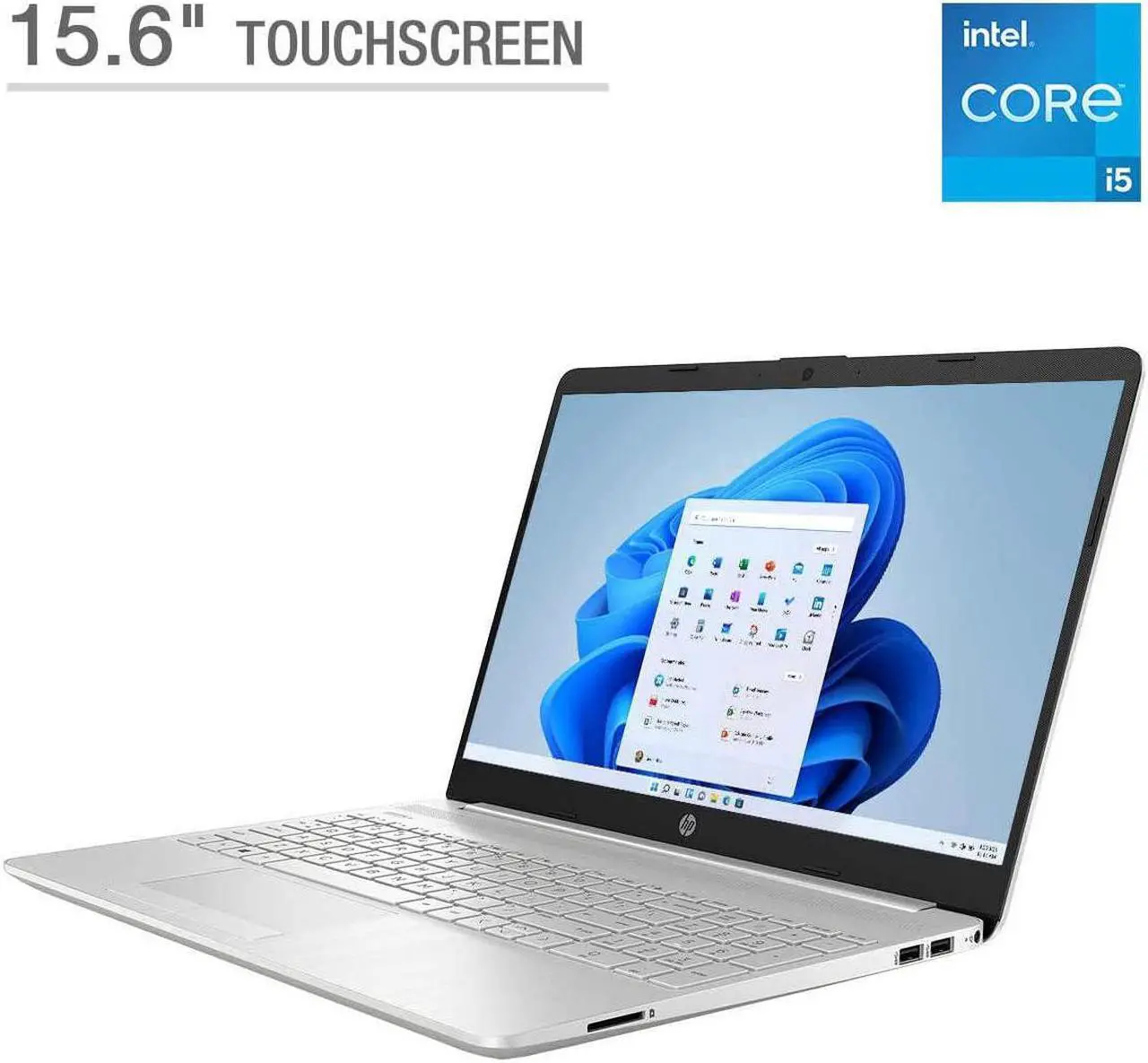 Alt view image 7 of 7 - HP 15.6" Touchscreen Laptop, 11th Gen Intel Core i5-1135G7, 16GB RAM, 1TB SSD, Webcam, WiFi, Bluetooth, HDMI, Full-Size Keyboard, USB Type-C, Windows 11, JAWFOAL HDMI Cable