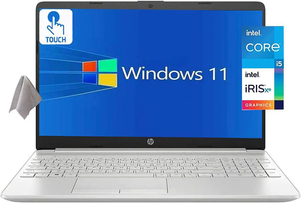 Main image of HP 15.6" Touchscreen Laptop, 11th Gen Intel Core i5-1135G7, 16GB RAM, 1TB SSD, Webcam, WiFi, Bluetooth, HDMI, Full-Size Keyboard, USB Type-C, Windows 11, JAWFOAL HDMI Cable