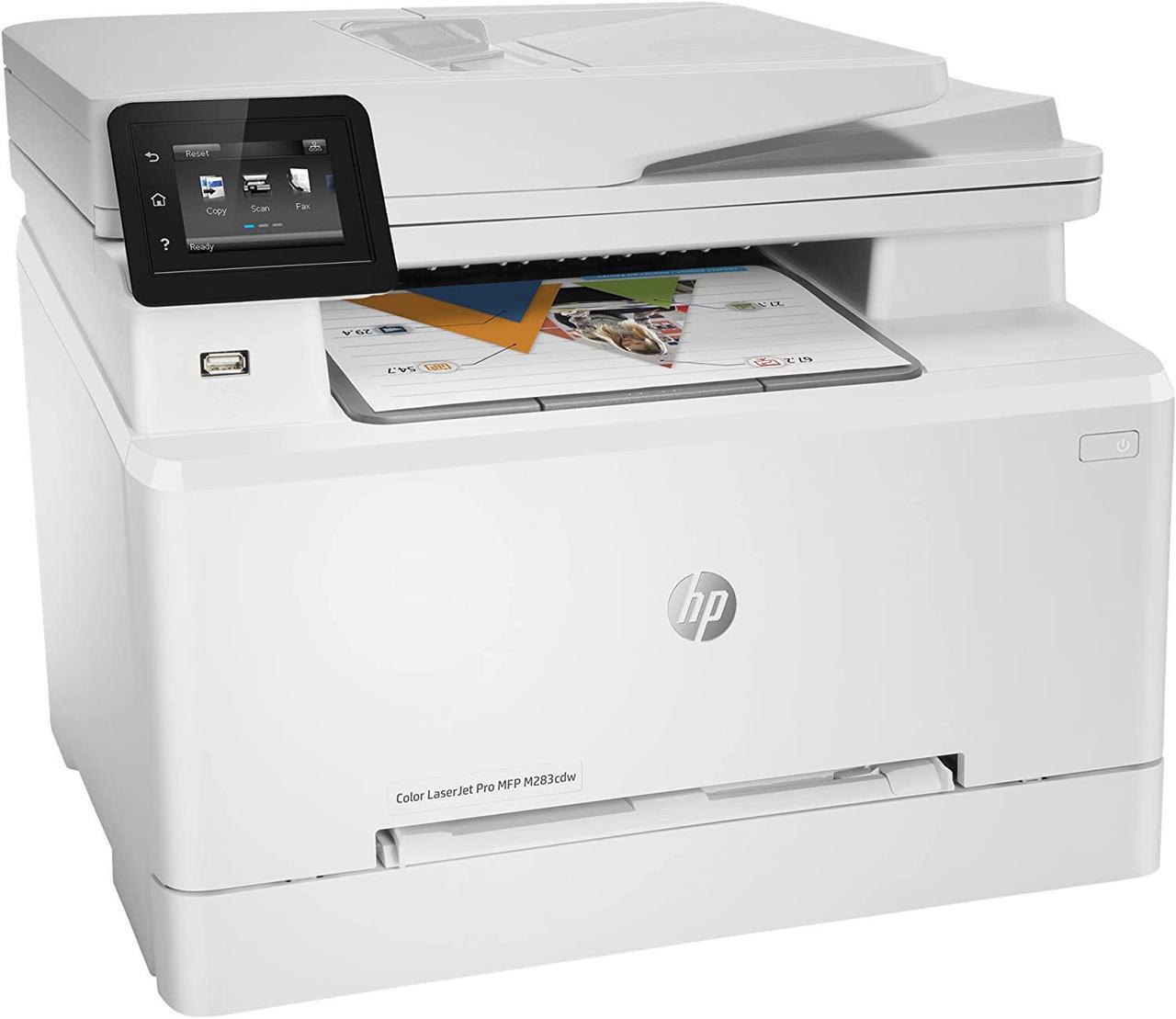 Alt view image 2 of 9 - HP Color Laserjet Pro M283cdw Wireless All-in-One Laser Printer, Print Scan Copy Fax, Auto 2-Sided Printing, Remote Mobile Print, 22ppm, 260-Sheet, 256MB,  JAWFOAL Printer Cable