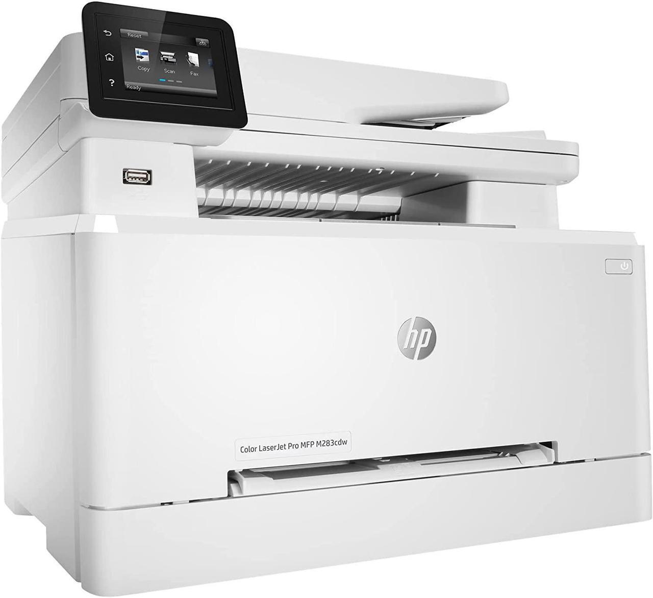 Alt view image 4 of 9 - HP Color Laserjet Pro M283cdw Wireless All-in-One Laser Printer, Print Scan Copy Fax, Auto 2-Sided Printing, Remote Mobile Print, 22ppm, 260-Sheet, 256MB,  JAWFOAL Printer Cable