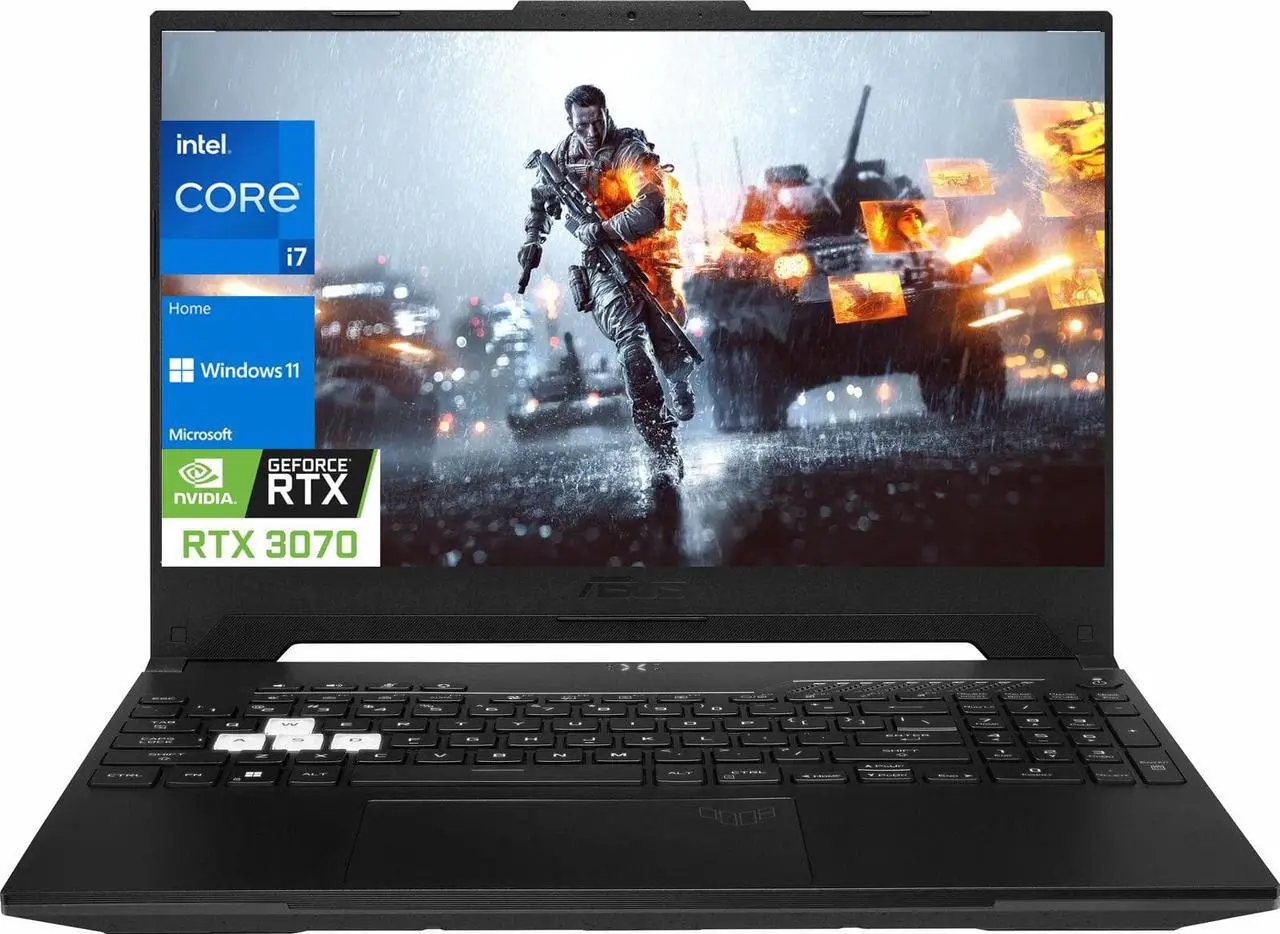 Main image of ASUS TUF Dash Gaming Laptop, 15.6" FHD Display, Intel Core i7-12650H 10 Core, NVIDIA GeForce RTX 3070, 32GB DDR5 RAM, 2TB SSD, 144Hz Refresh Rate, Backlit Keyboard, Thunderbolt, Windows 11 Home