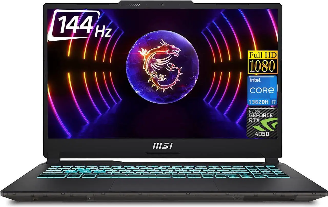 Main image of MSI Cyborg Gaming Laptop, 15.6" IPS FHD 144Hz Display, Intel Core i7-13620H Processor, 32GB DDR5 RAM, 1TB SSD, NVIDIA GeForce RTX 4050 Graphics, Wi-Fi 6, Bluetooth, Backlit Keyboard, Windows 11 Home
