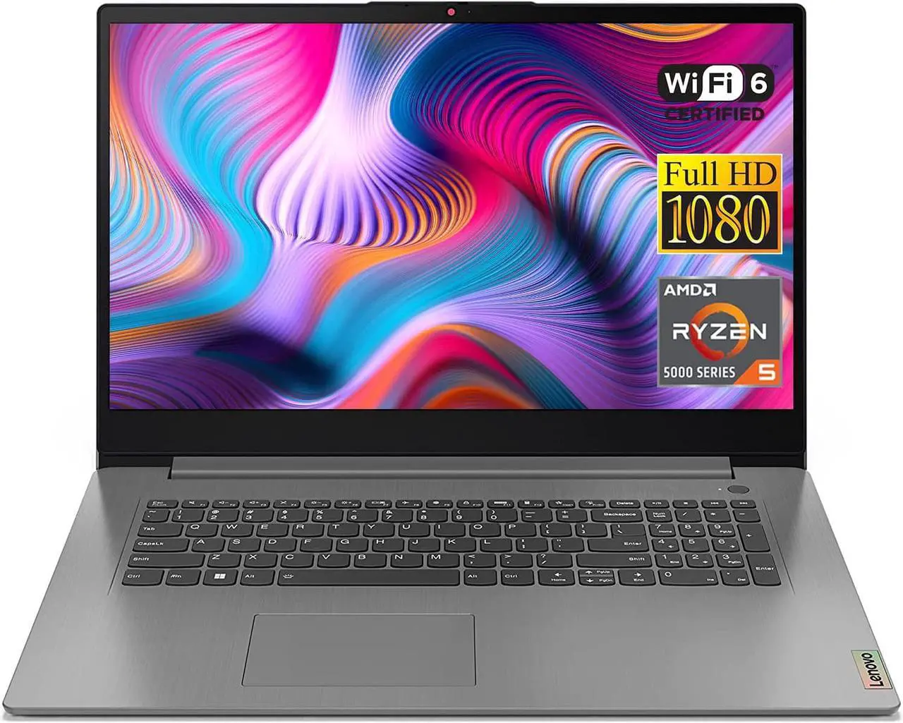Main image of Lenovo IdeaPad 3 Laptop, 17.3" FHD IPS Display, AMD Ryzen 5 5625U Processor (Beats i7-1255U), 8GB DDR4 RAM, 512GB SSD, AMD Radeon Graphics, Wi-Fi 6, Fingerprint Reader, Numeric Keypad, Windows 11 Home