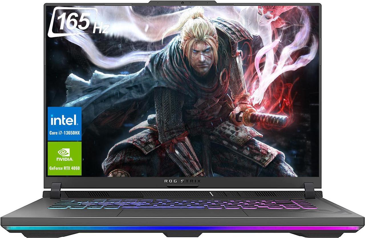 Main image of ASUS ROG Strix G16 Gaming Laptop, 16" 165Hz Display, Intel Core i7-13650HX Processor (14 core), NVIDIA GeForce RTX 4060, 16GB DDR5 RAM, 1TB SSD, Wi-Fi 6E, Backlit Keyboard, Windows 11 Home