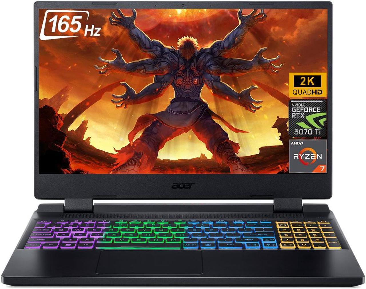 Acer Nitro 5 Gaming Laptop, 15.6" QHD IPS 165Hz Display, Ryzen 7 6800H (Beats i9-11900H), NVIDIA GeForce RTX 3070 Ti, 16GB DDR5 RAM, 1TB SSD, Wi-Fi 6E, RGB Backlit Keyboard, Bluetooth, Windows 11 Home