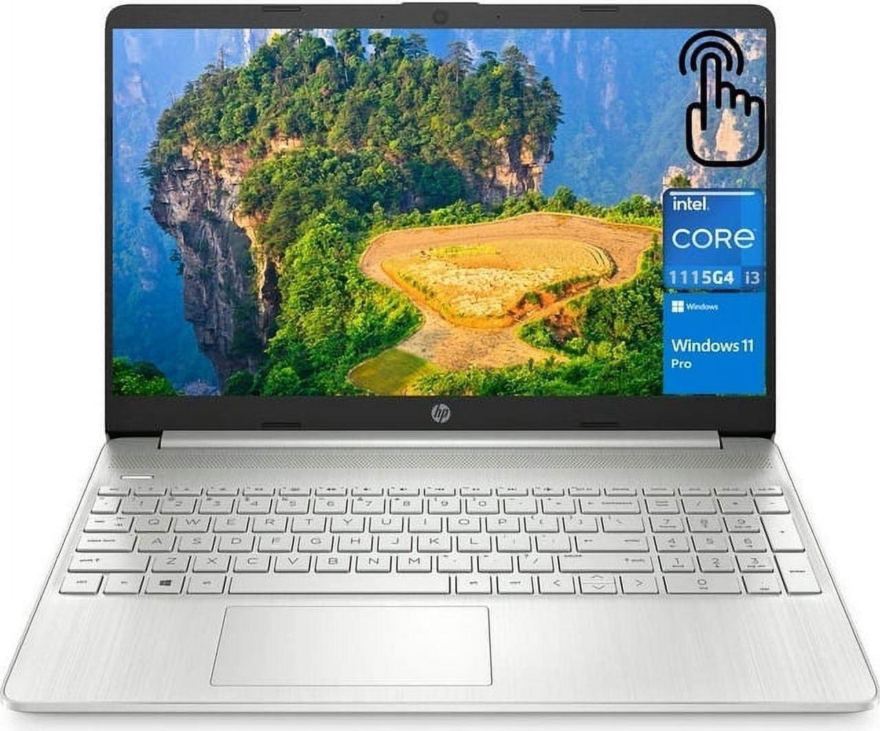 HP 15 Laptop Computer, 15.6" HD Touchscreen Display, Intel Core i3-1115G4 Processor, 32GB RAM, 2TB SSD, Bluetooth, Numeric Keypad, SD Card Reader, Windows 11 Pro, Silver, Bundle With USB Hub