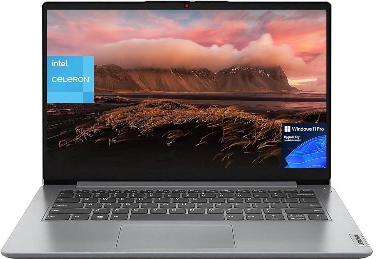 Main image of Lenovo IdeaPad 1 Business Laptop, 14" HD Display, Intel Celeron N4020, 4GB RAM, 128GB eMMC + 64GB SD Card, Intel UHD Graphics, Wi-Fi 6, Bluetooth, Windows 11 Pro