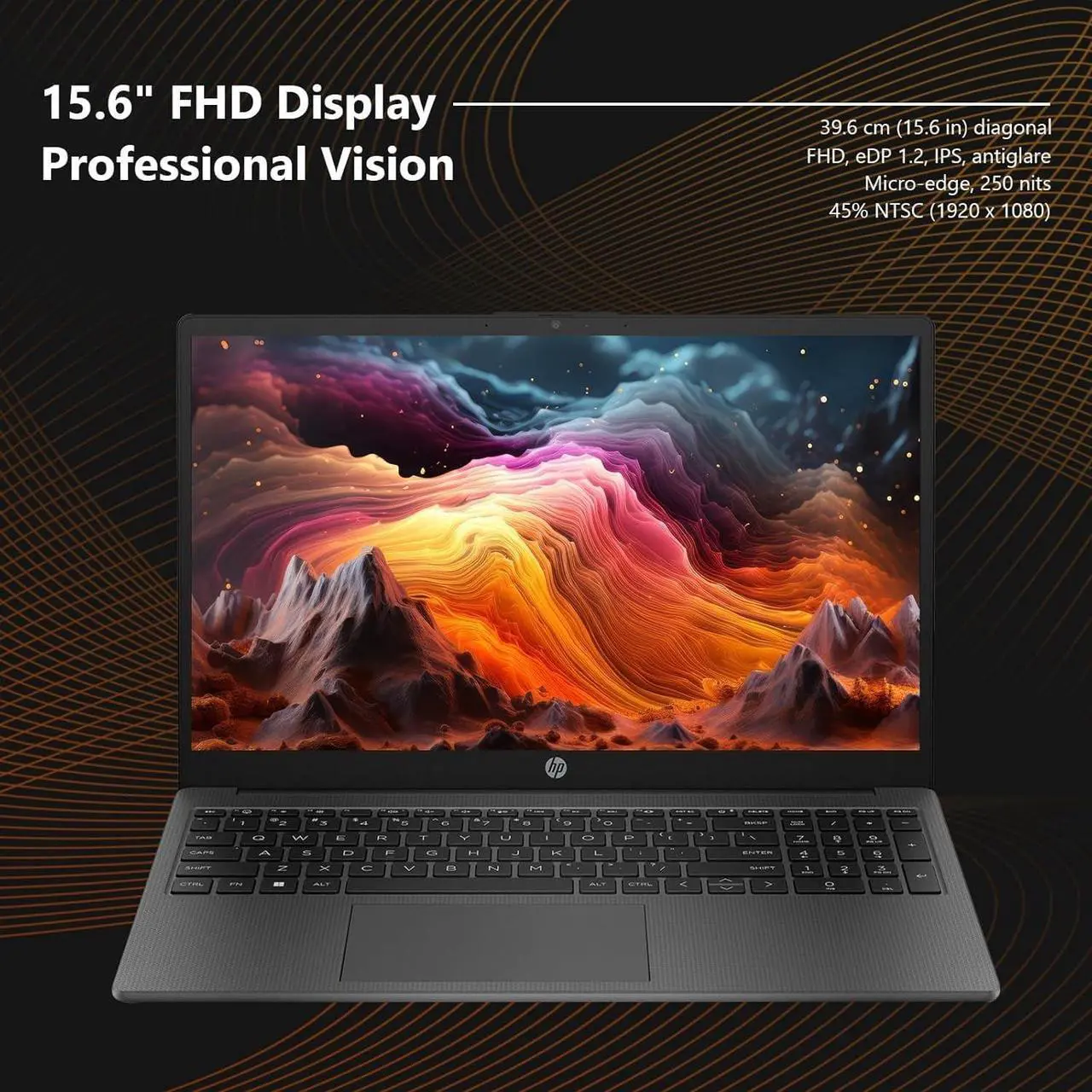 Alt view image 3 of 7 - HP Essential 255 G10 15.6" FHD Laptop, AMD Ryzen 5 7530U 2.0GHz Upto 4.5GHz, 32GB RAM, 1TB SSD, Bluetooth, HDMI, Wi-Fi 6, Webcam, Silver, Windows 11 Pro