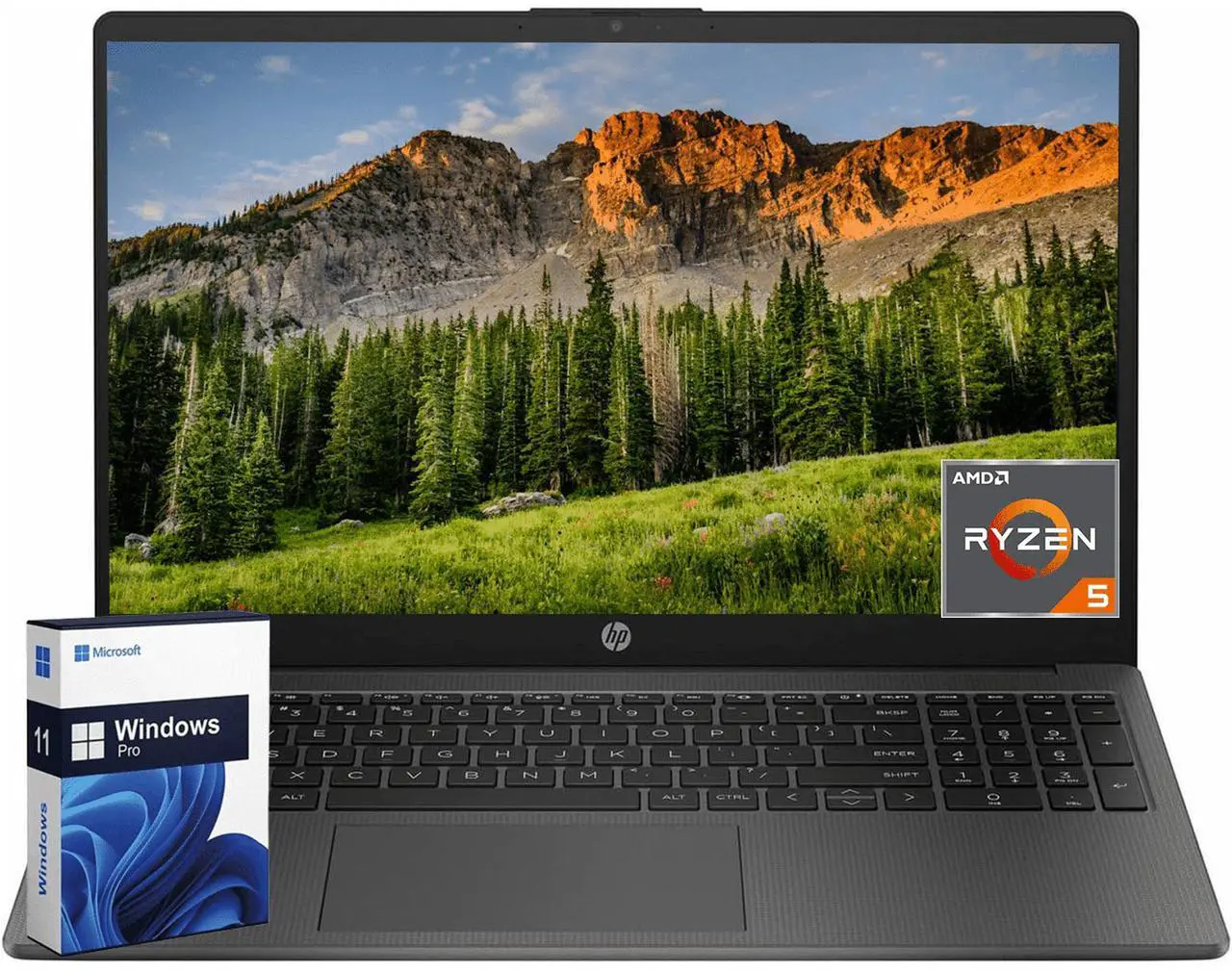 Main image of HP Essential 255 G10 15.6" FHD Laptop, AMD Ryzen 5 7530U 2.0GHz Upto 4.5GHz, 32GB RAM, 1TB SSD, Bluetooth, HDMI, Wi-Fi 6, Webcam, Silver, Windows 11 Pro