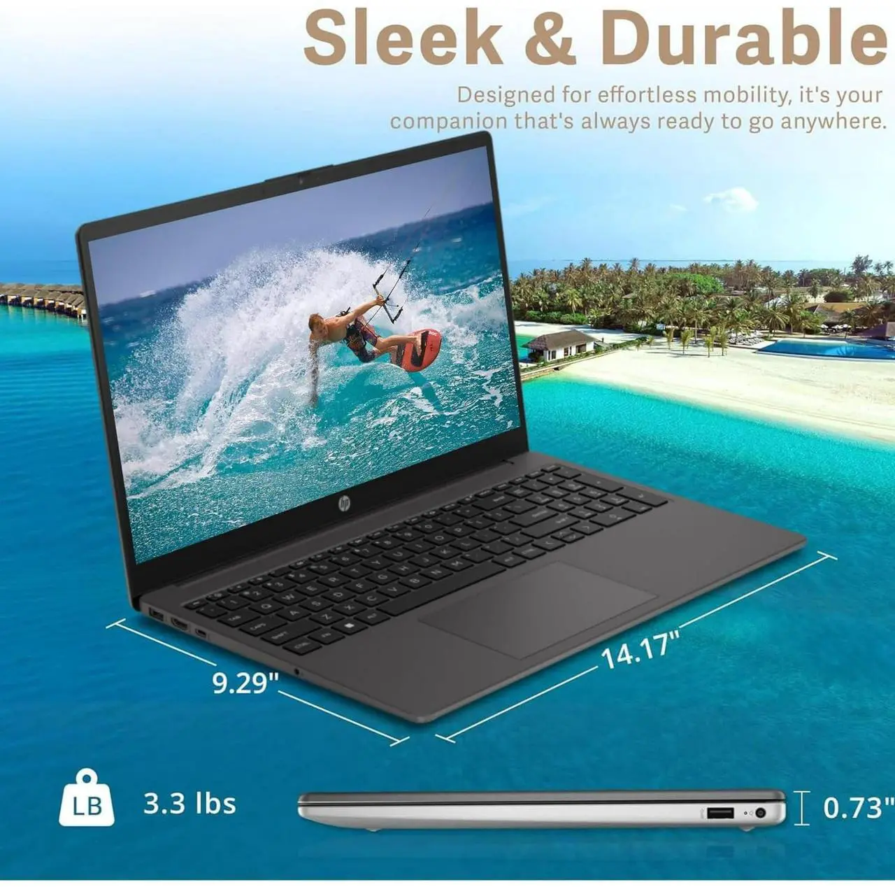 Alt view image 4 of 7 - HP Essential 255 G10 15.6" FHD Laptop, AMD Ryzen 5 7530U 2.0GHz Upto 4.5GHz, 32GB RAM, 1TB SSD, Bluetooth, HDMI, Wi-Fi 6, Webcam, Silver, Windows 11 Pro