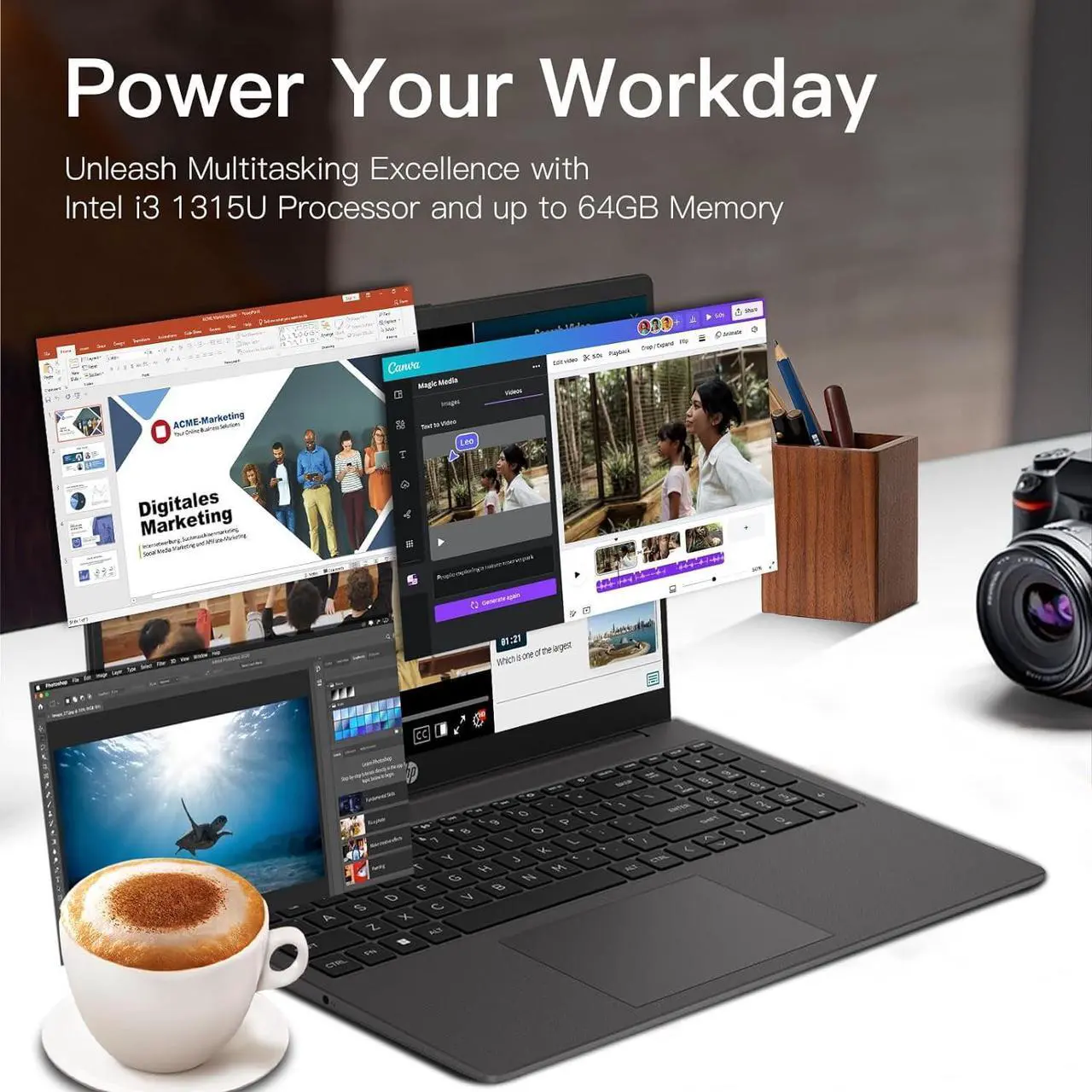 Alt view image 7 of 7 - HP 250R-G9 Flagship 15.6" Full HD Business Laptop, Intel Core i3-1315U, 16GB RAM, 512GB SSD, Intel UHD Graphics, Wi-Fi 6, Windows 11 Pro