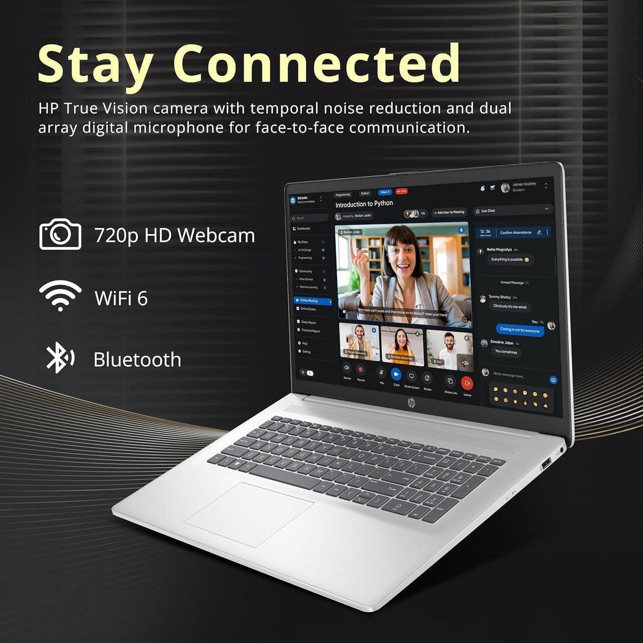 Alt view image 5 of 7 - HP 17.3" FHD Flagship Laptop for Business and Students, AMD Ryzen 5 7430U (6-core), 300 nits IPS Display, 32GB DDR4, 1TB SSD, Wi-Fi 6, Windows 11 Pro