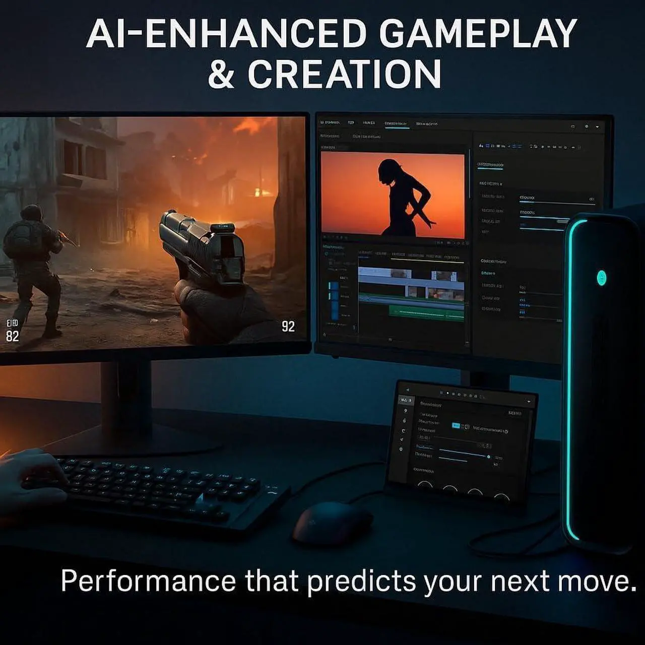 Alt view image 6 of 7 - Dell Alienware Aurora Gaming Pc - Intel Ultra 9 Series 285K  GeForce RTX 5080 16GB GDDR7  64GB DDR5 RAM, 4TB SSD, 2TB HDD  Wi-Fi7  w/MS Office Lifetime, External DVD Drice  Win 11 Pro