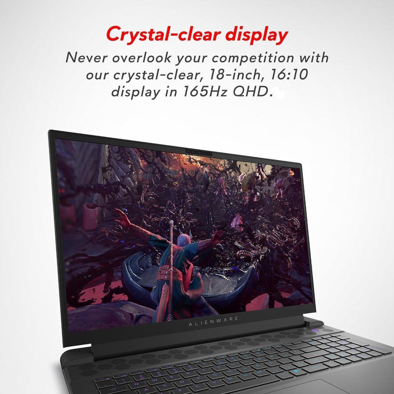 Alt view image 2 of 7 - Dell Alienware M18 R2 Gaming Laptop, 18" QHD (2560 x 1600) 165Hz, Intel 24-Core i9 14900HX, GeForce RTX 4090, 64GB DDR5, 8TB SSD, ,Backlit Keyboard, Win11 Pro & Office Lifetime License