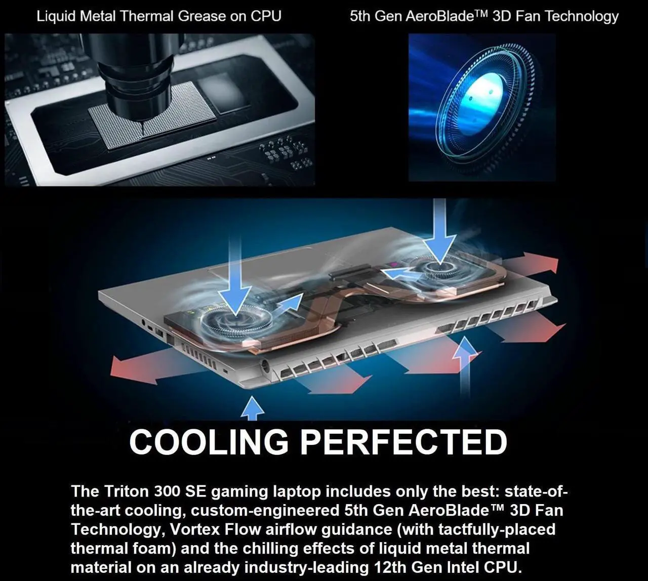 Alt view image 2 of 7 - Acer Predator Triton 300 SE Gaming/Creator Laptop, Intel i7-12700H, GeForce RTX 3060, 16" WQXGA 240Hz, 16GB DDR5, 512GB SSD, Wi-Fi 6E, Windows 11 Pro, Office Lifetime License