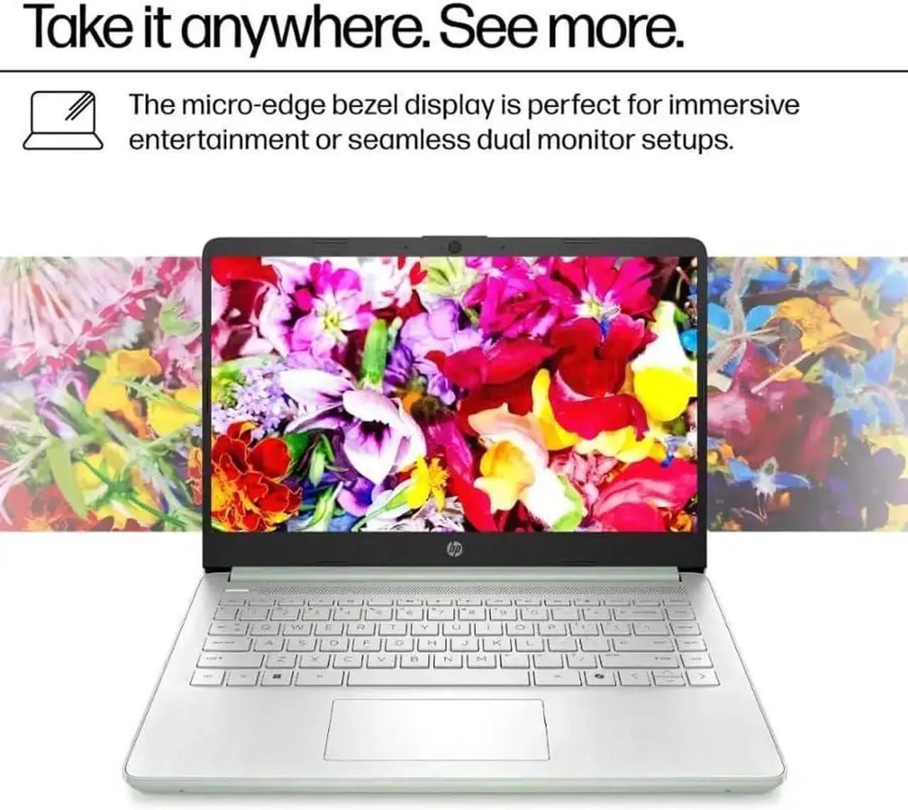 Alt view image 2 of 7 - HP Student Business Laptop, Intel N150 Processor, 14 Inch LED, 16GB RAM, 384GB Storage(128GB UFS+256GB MSD), Wi-Fi 6, Webcam, 1-Year Office 365, Windows 11 Pro