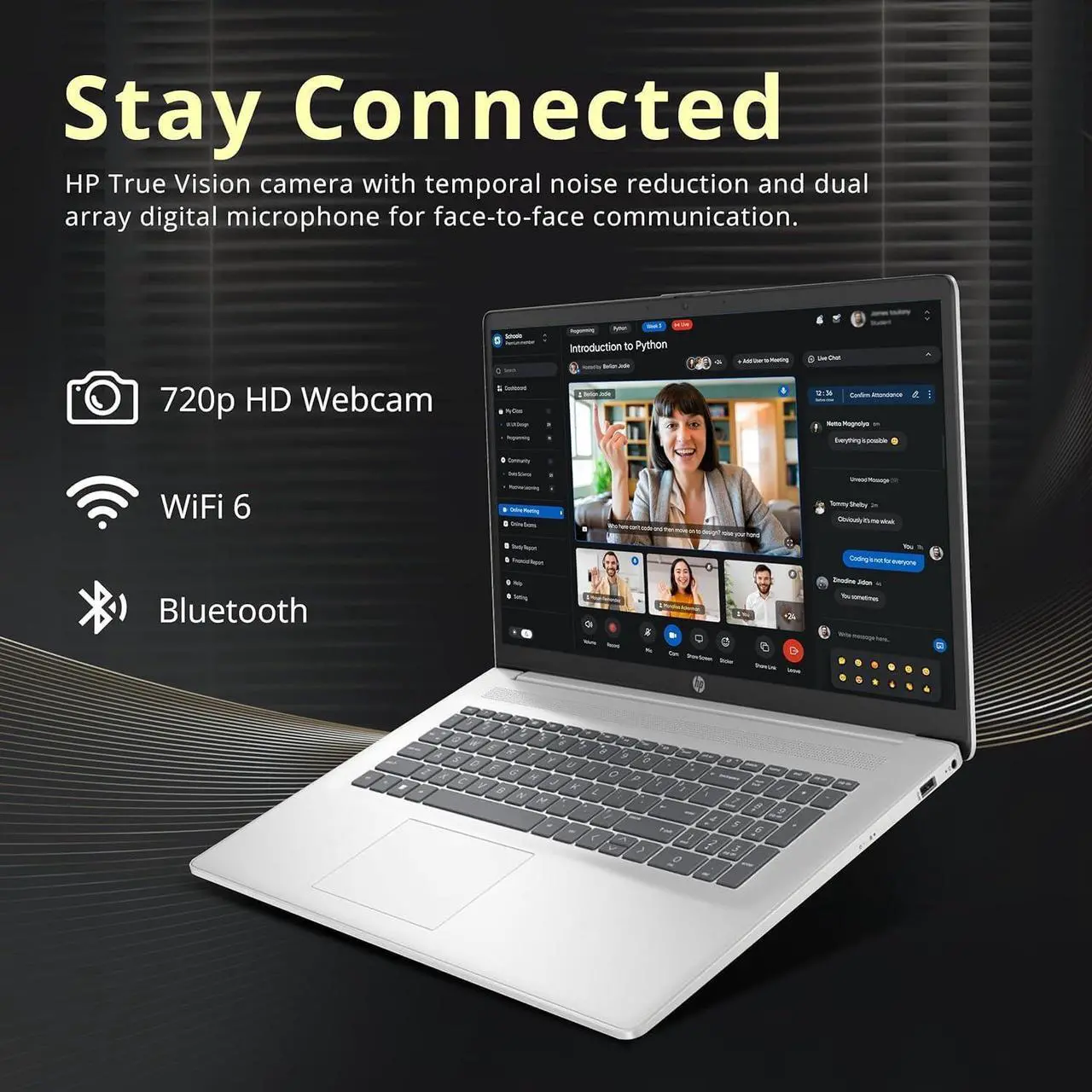Alt view image 6 of 7 - HP 17.3" FHD Laptop for Business and Students - with Office Lifetime License, AMD Ryzen 5 7430U, Wi-Fi 6, Windows 11 Pro (16GB RAM | 512GB SSD)