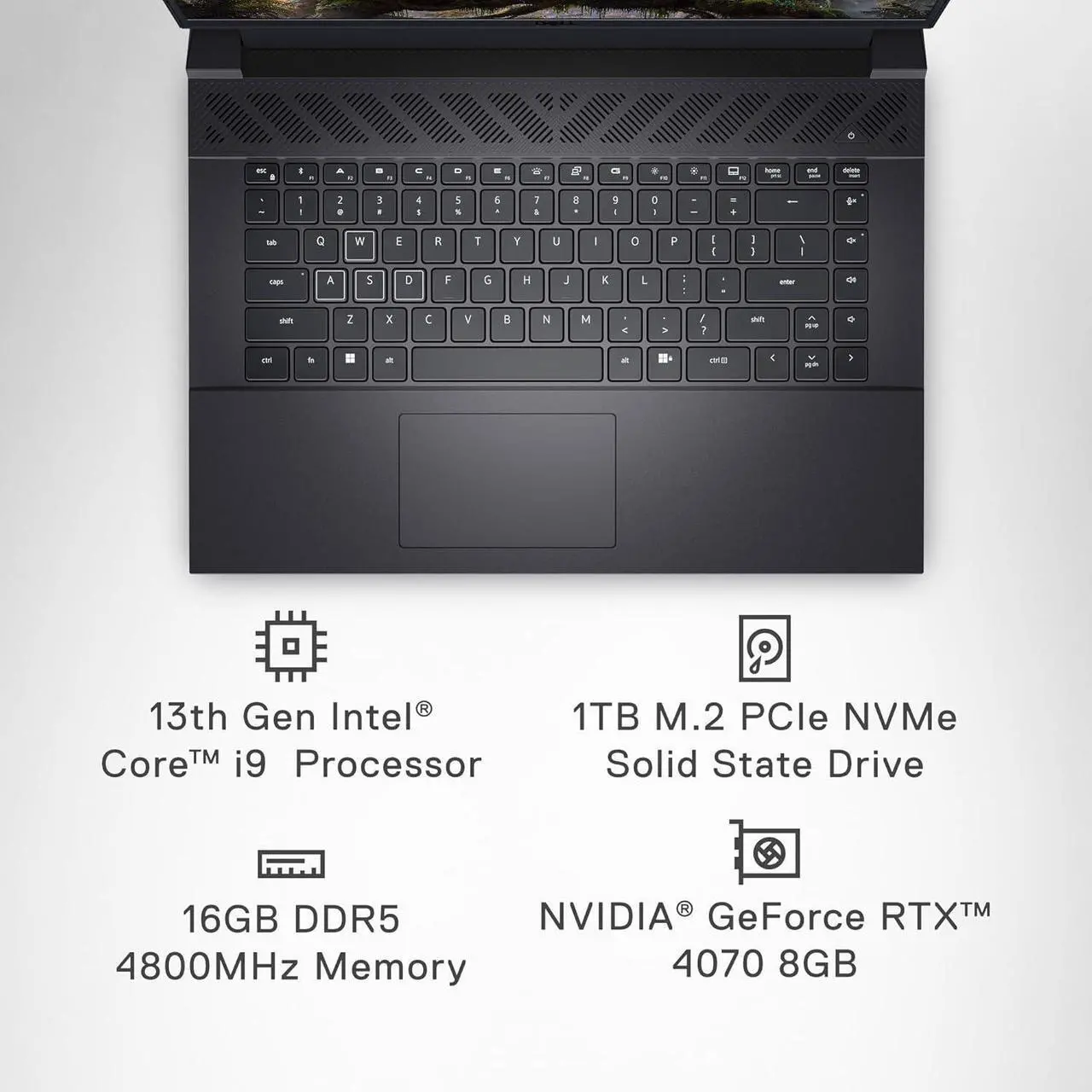 Alt view image 2 of 7 - Dell G16 7630 Gaming Laptop - 16" QHD+ 240Hz 3ms Display, Intel 24-Core i9-13900HX, NVIDIA GeForce RTX 4070 8GB GDDR6, 32GB DDR5, 2TB SSD, Backlit KB, Windows 11 Pro, MS Office Lifetime