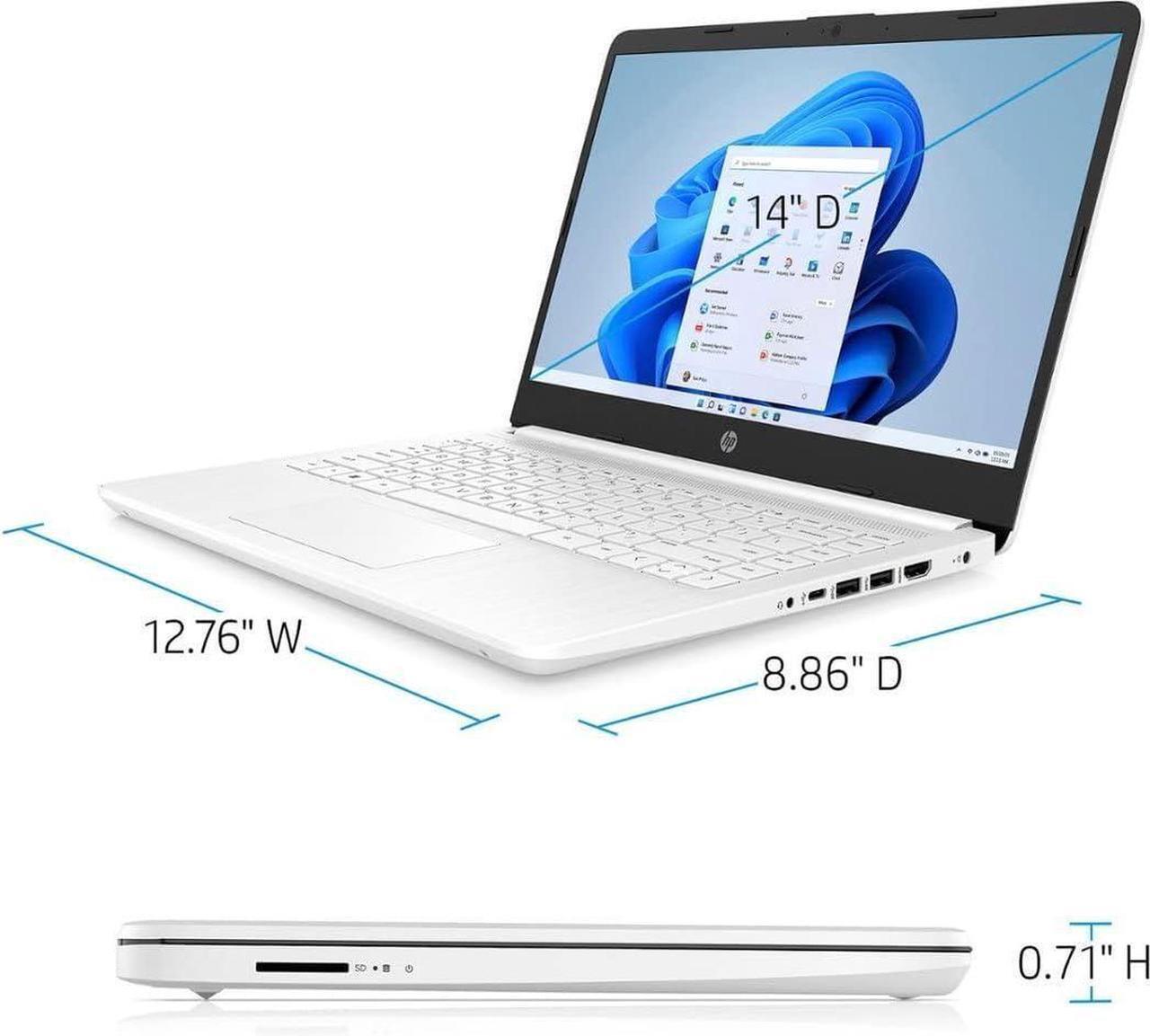 Alt view image 3 of 7 - HP Ultra-Light Laptop for Students and Business, 14" HD Display, Intel Quad-Core Processor, 4GB RAM, 64GB eMMC, Wi-Fi, Bluetooth, Windows 11 Home