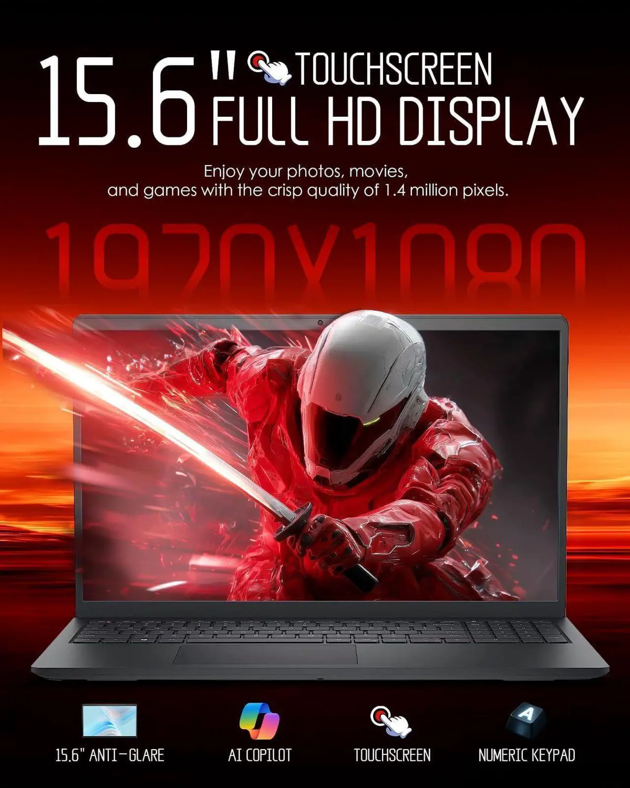 Alt view image 3 of 7 - Dell Inspiron 15 Touchscreen Laptop, Intel i5-1334U (Up to 4.6GHz), 15.6" FHD Display, 64GB RAM, 2TB SSD, Windows 11 Pro, Copilot, WiFi6, Office Lifetime