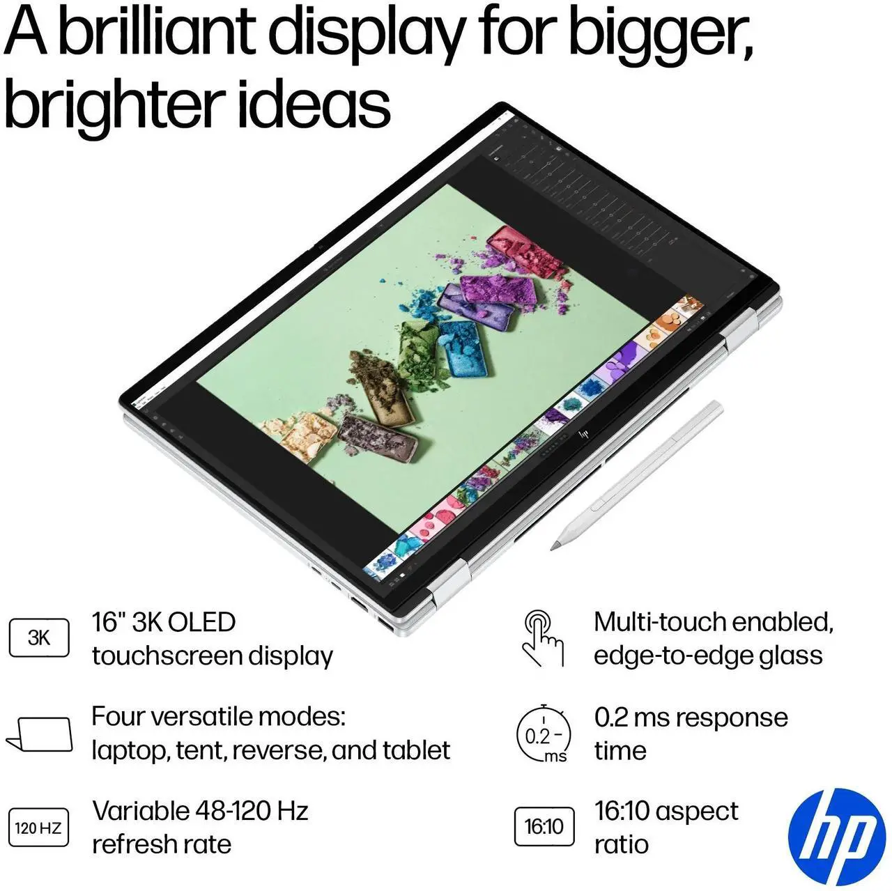 Alt view image 3 of 7 - HP OmniBook 7 Flip 2-in-1 Laptop - Intel Core Ultra 7 258V - 16" 3K OLED Touchscreen - AI Copilot+ PC - 32GB DDR5 RAM, 1TB SSD, Wi-Fi 7, 5MP IR Camera, Backlit KB - Windows 11 Pro